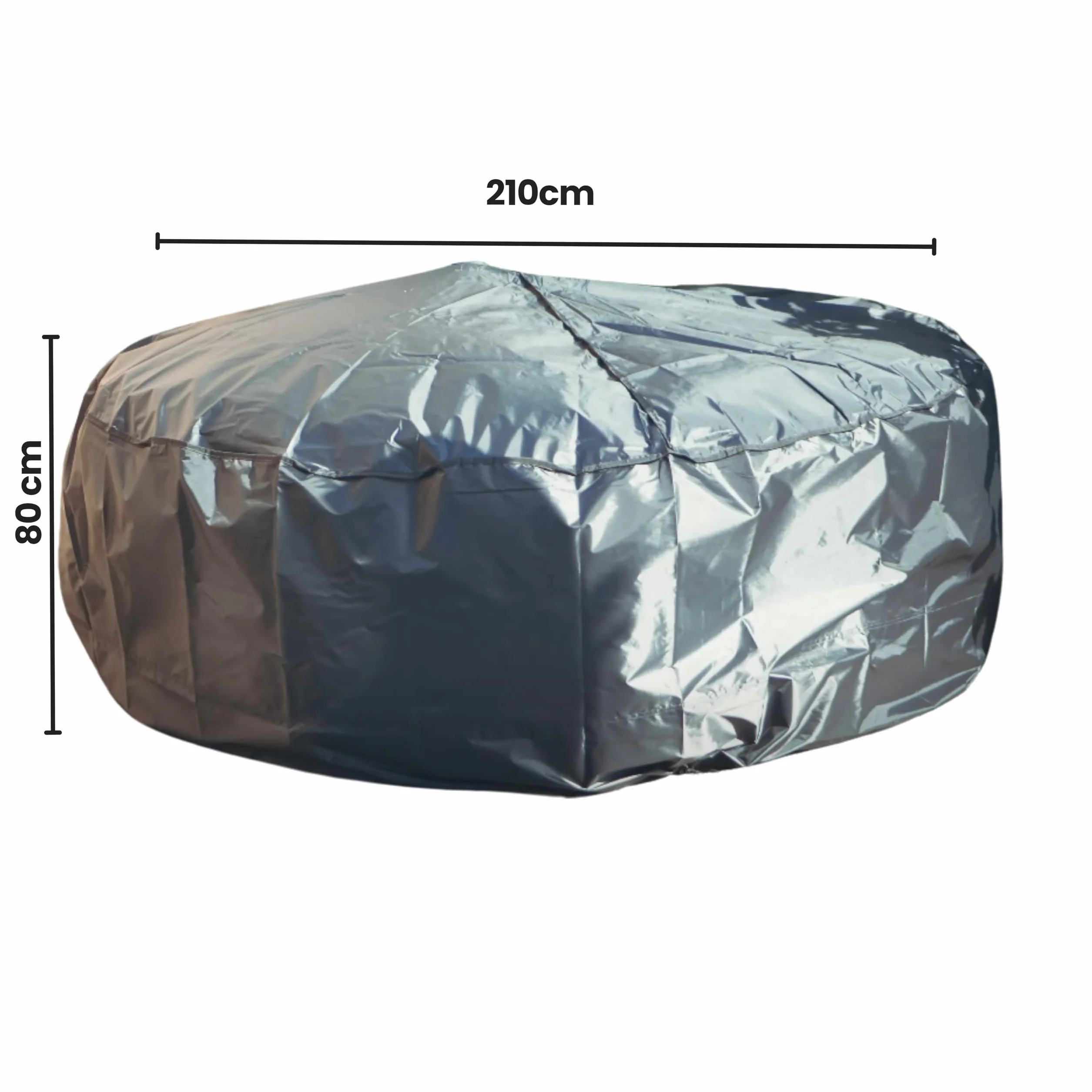 Speedwellstar Funda Redonda Ajustada para Mesa de Jardín y Piscina de hidromasaje, Cubierta Impermeable de 210 cm con Cordón, Resistente a la Intemperie Gran Cubierta