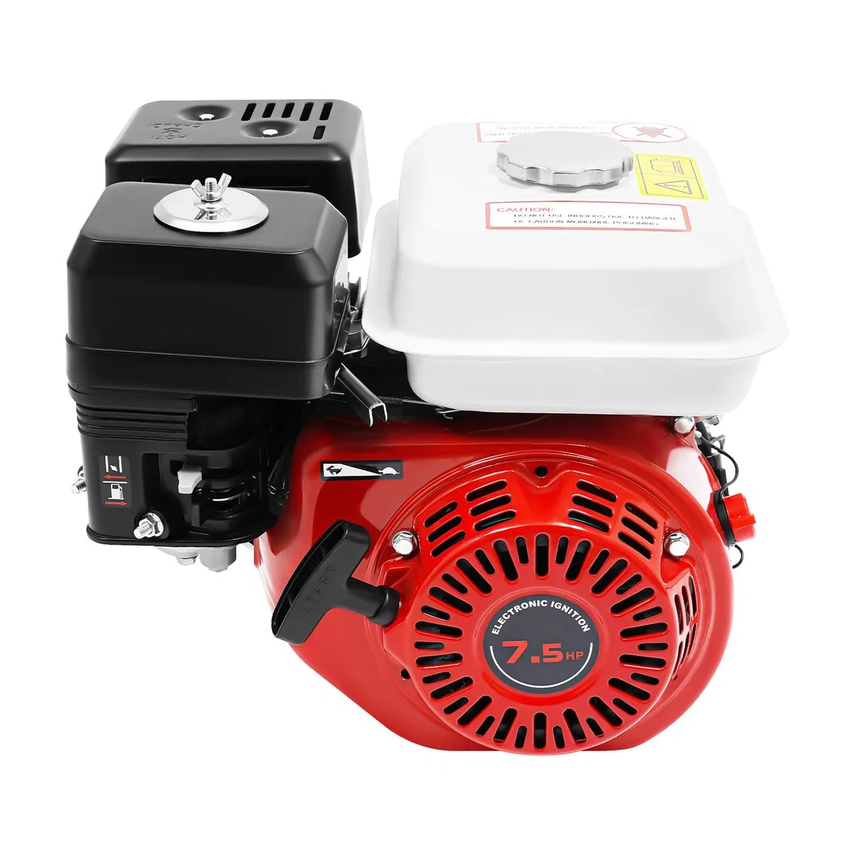 Motor 4 Tiempos 212cc 7.5HP 3600rpm, Motor Gasolina para motoazada, hormigonera, motocultor pequeño Gasolina, Arranque Manual, protección por Falta de Aceite, refrigeración por Aire