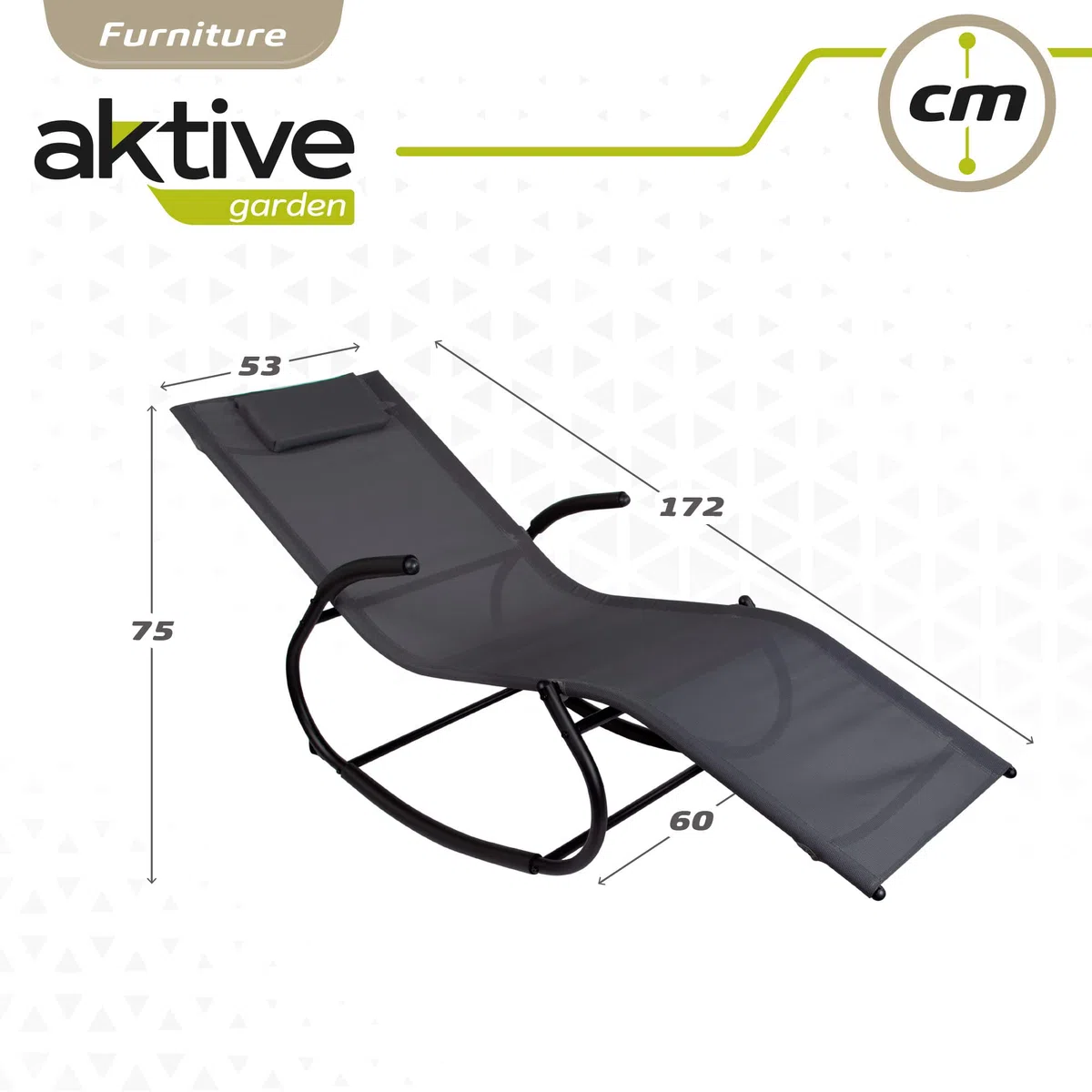 AKTIVE tumbona Textileno 60x172x75cm