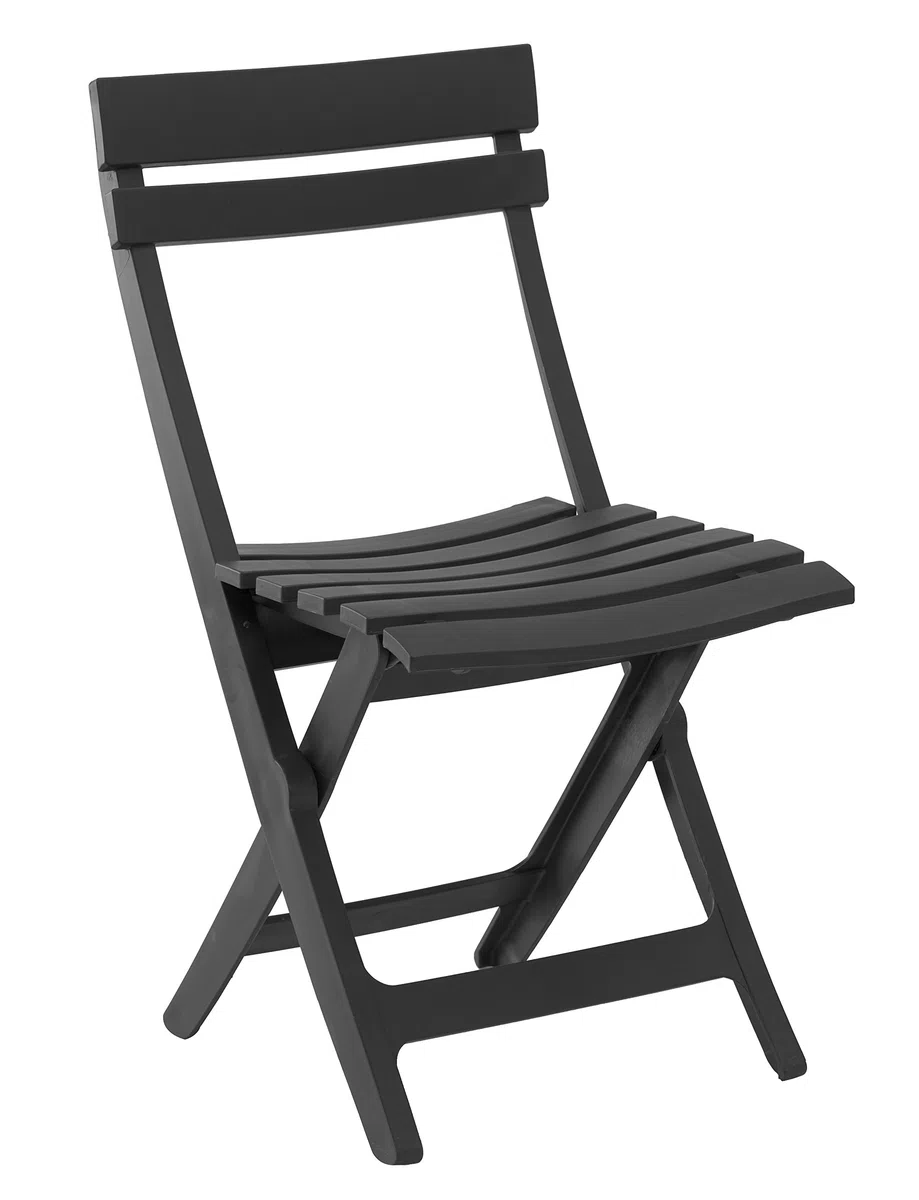 Grosfillex 49036002 Miami Silla Plegable, Antracita, 50 x 42 x 80 cm