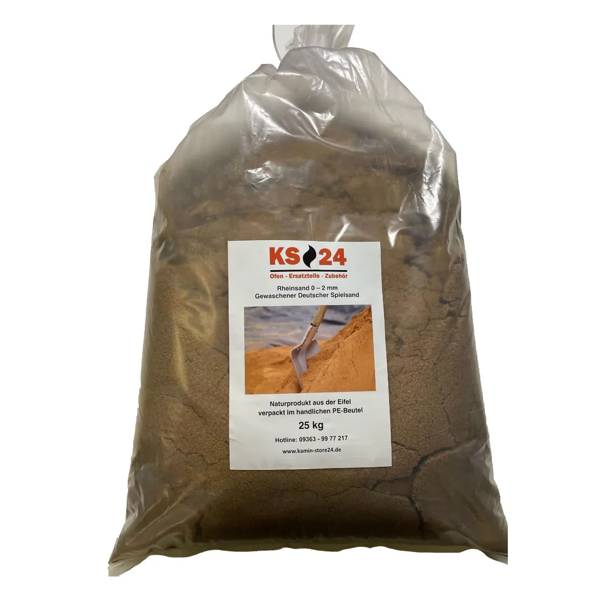 Arena alemana lavada del Rin 0-2 mm 25 kg