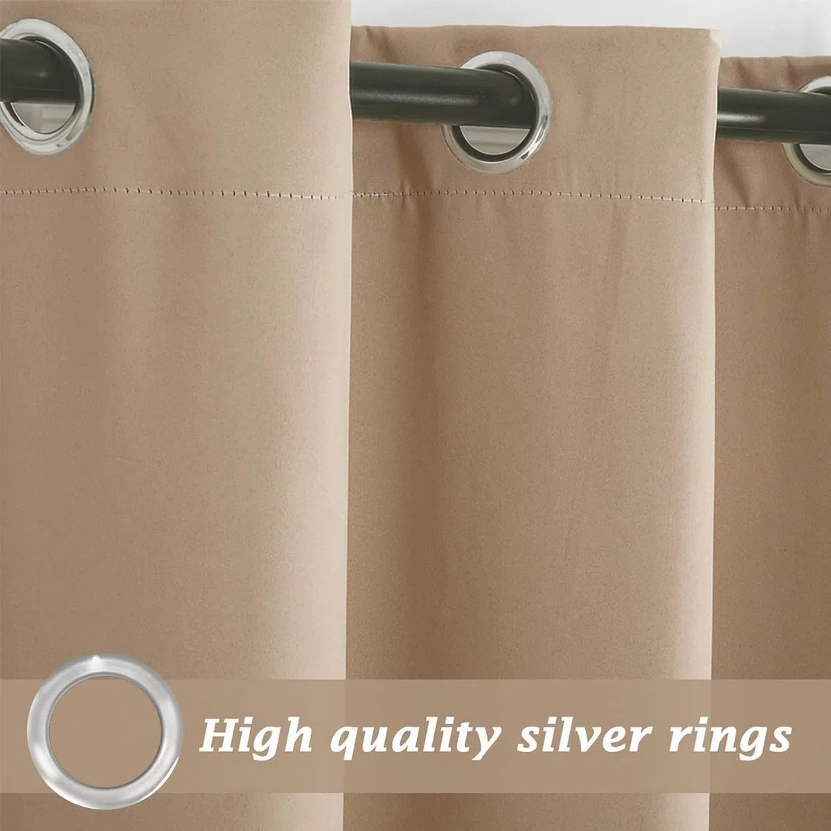 OKYUK Cortina Opaca Impermeable con Ojales, para cenador, Puerta corredera, pérgola, protección de privacidad y Aislamiento térmico
