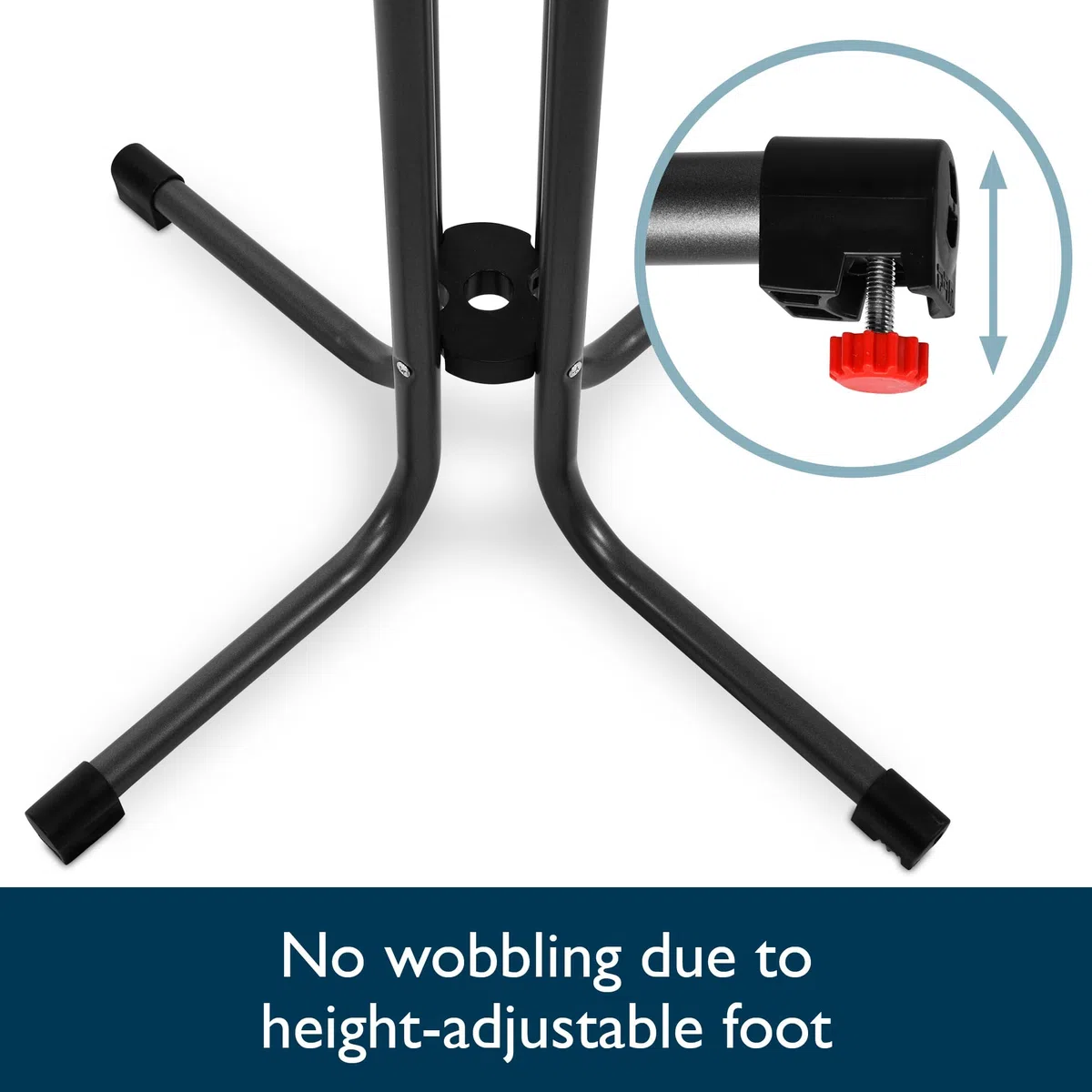 Beautissu Mesa Alta Plegable Negra Ø70cm Bellini – Robusta Mesa Bistró para Exteriores, Resistente a Intemperie, Pie Ajustable en Altura, Fácil Montaje con Soporte Premontado – Mesa Redonda
