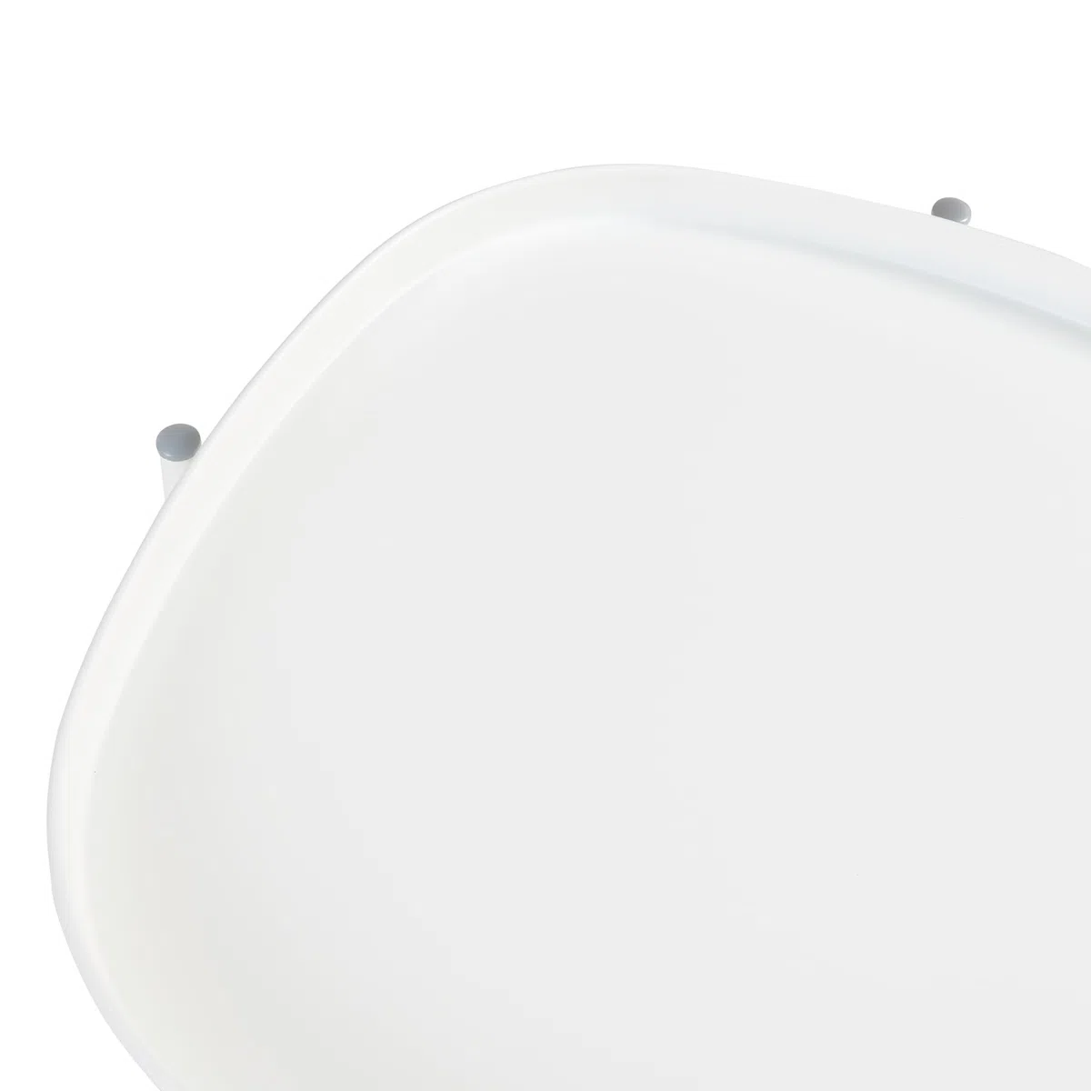 [en.casa] Mesita de Jardín Sandefjord Mesa de Café de Patio con 2 Bandejas Extraíbles Estilo Moderno Mueble de Jardín Terraza Balcón Acero 57,5 x 46 x 46 cm - Blanco