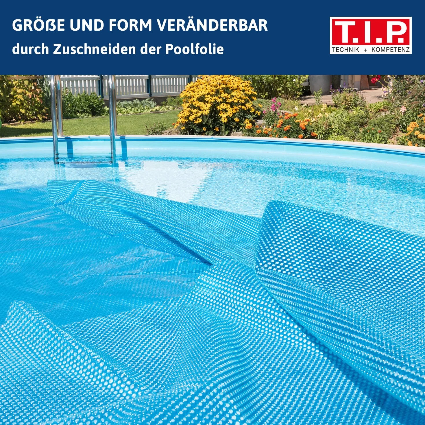 T.I.P. Cubierta Solar SSF 460/120 Cubierta Solar 120 μm para Piscina de Anillo/Piscina Redonda Ø 4,60 m
