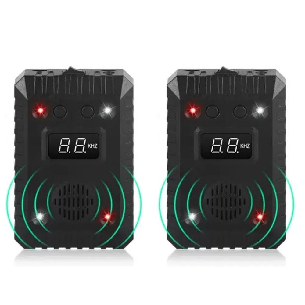 2X Ratón de ratón roedor Ardilla Repelente de ultrasonido para Motores de automóvil. Batería de automóvil o alimentación inalámbrica, Adecuado para automóviles, Camiones, autocaravanas