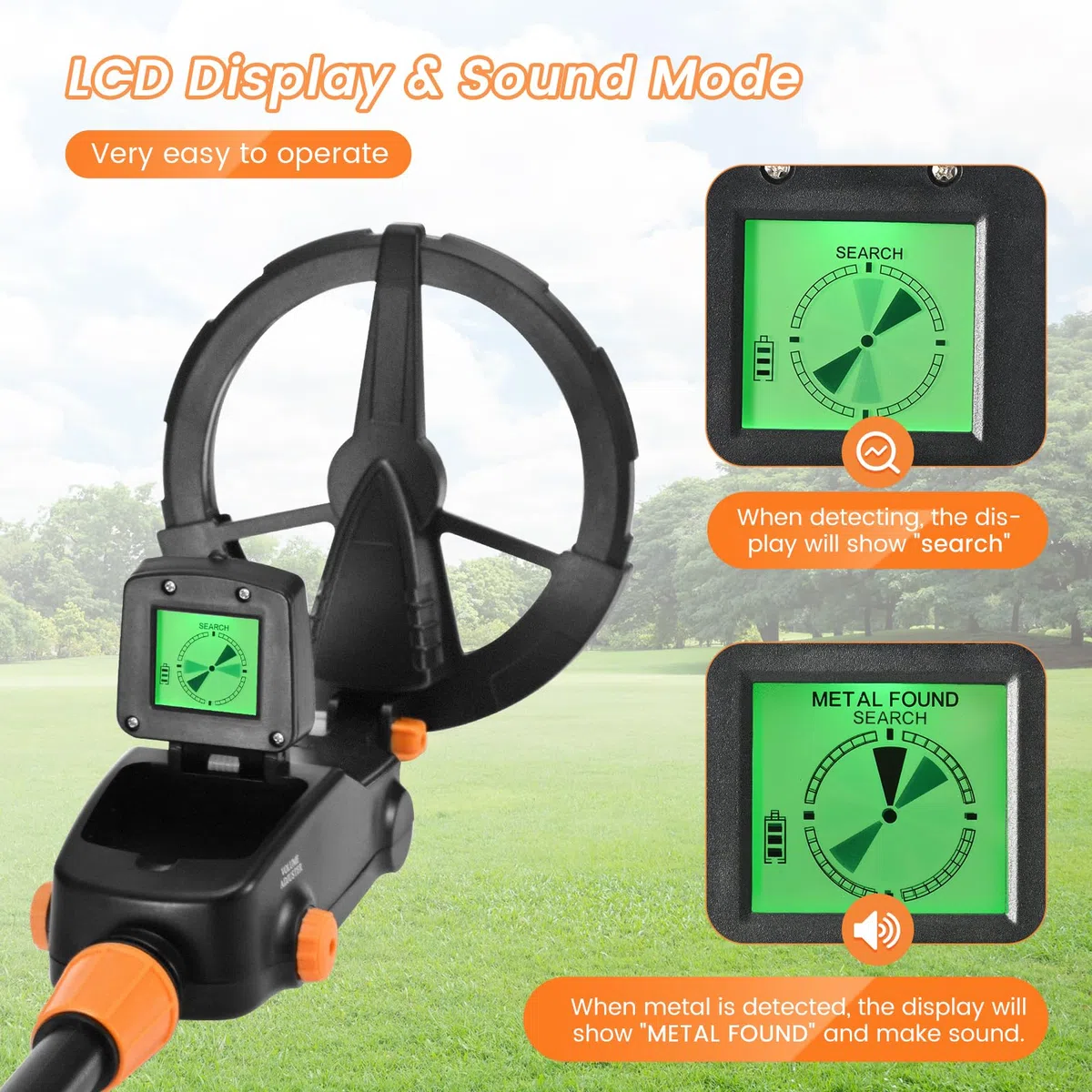 Detector de Metales Niños, Sunowl Detector de Metales para Niños con Pantalla LCD e Indicación de Sonido, de Alta Sensibilidad con Bobina de Búsqueda para Búsqueda de Metale