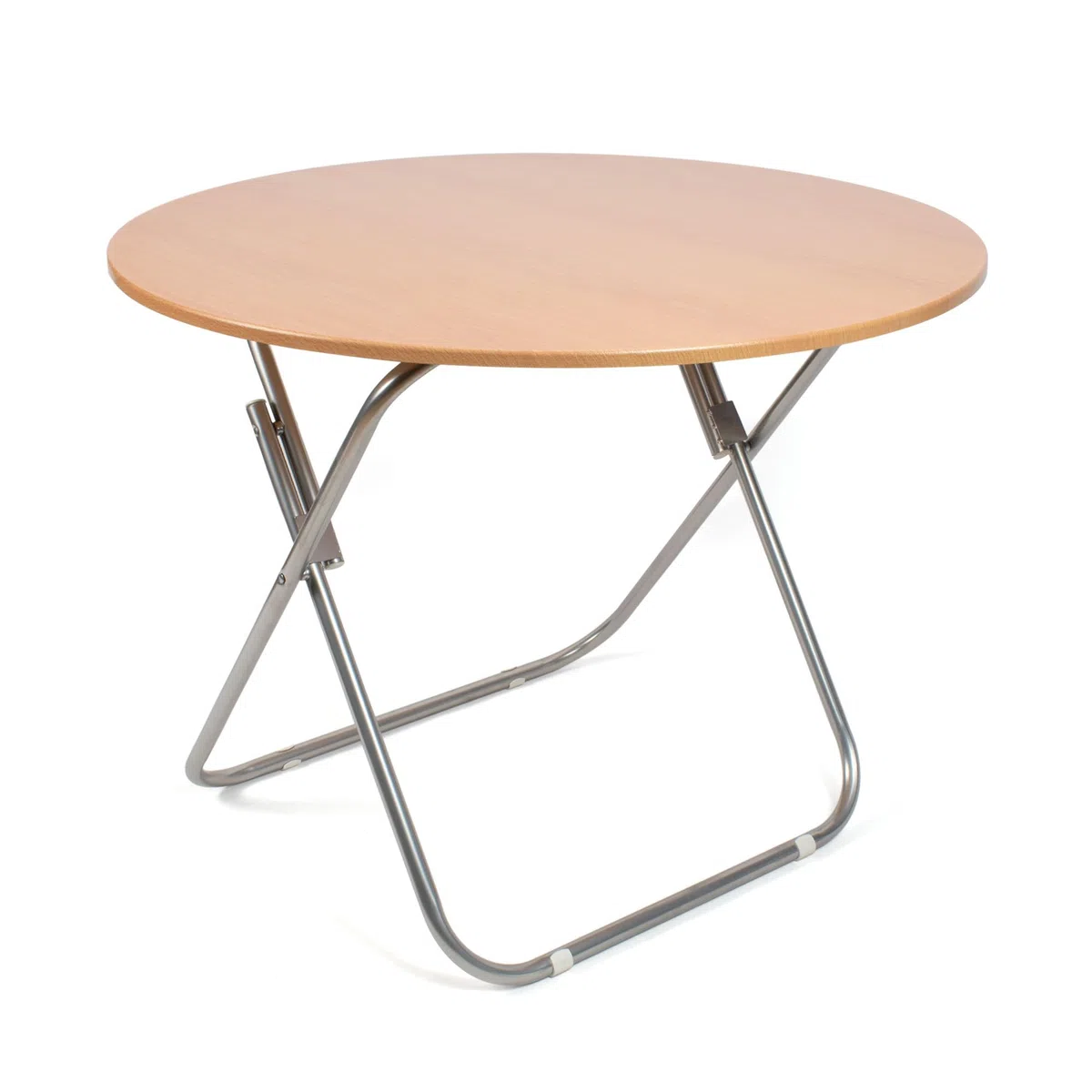 THE SECRET HOME - Mesa Cuadrada Plegable Portátil - Color Natural - 70 cm x 70 cm - Madera y Metal - Ideal para Cocina, Terraza o Jardín (D. Ø90 x Alto 70 cm)