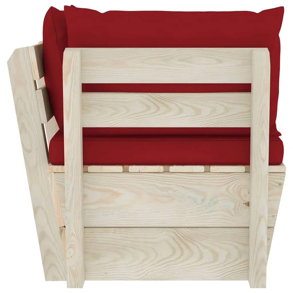 vidaXL Abeto Impregnado Sofá de Esquina de Palets de Jardín Cojines Asiento Silla Sala de Estar Salón Terraza Patio Exterior Estable Balcón Seccional