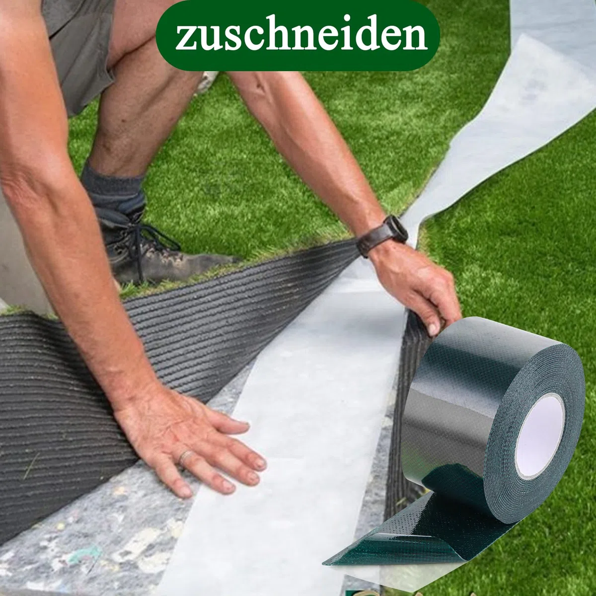4 cintas adhesivas de césped artificial de 5 cm x 5 m, cinta adhesiva de césped artificial de doble cara, cinta de césped artificial, cinta autoadhesiva para césped, césped verde, exterior,