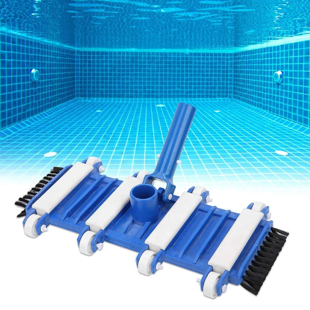 hong Cabezal de Cepillo de aspiración de Piscina, Cabezal de aspiración de Piscina con Ruedas de Cepillo Lateral Herramienta de Limpieza de Piscinas de Estanque de Peces, Accesorios para limpiafondos