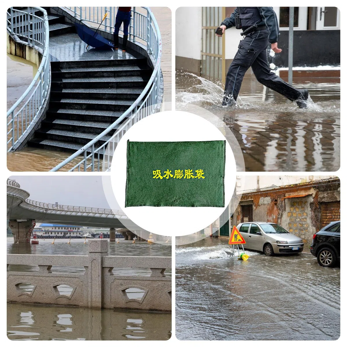 5PCS Flood Barrier Bags, Flood Prevention Bags, Water Blocking Bags, Reusable Flood Dam, Flood Control Sandbag, Home Flood Protection, Water Activated Sandless Bag 60x40x0.5cm for Home