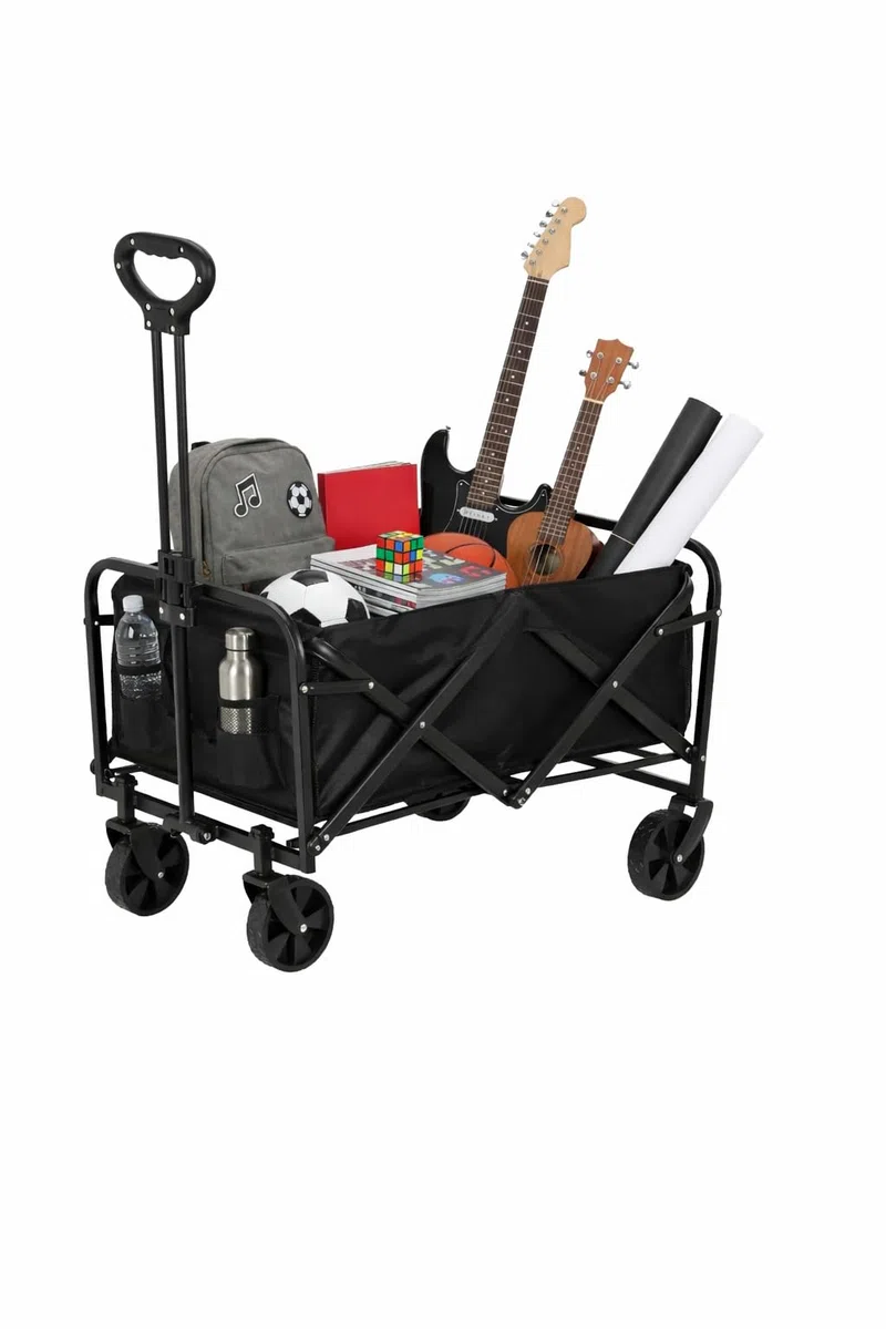 Fora Carro de Transporte Plegable con Ruedas Grandes – Carro Multiusos para Playa, Camping, Jardín y Compras | Estructura Resistente, Asa Extensible Ajustable, Tela Impermeable, Carga hasta 60 kg