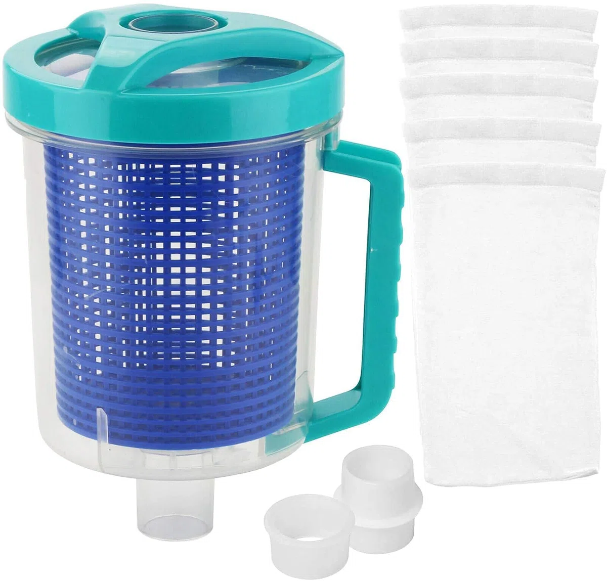 Recipiente de Hojas de Piscina en línea para Limpiador de Piscinas Hayward, con Cesta de Malla y Calcetines de Skimmer, se Adapta a limpiadores de Piscina manuales y automáticos de succión