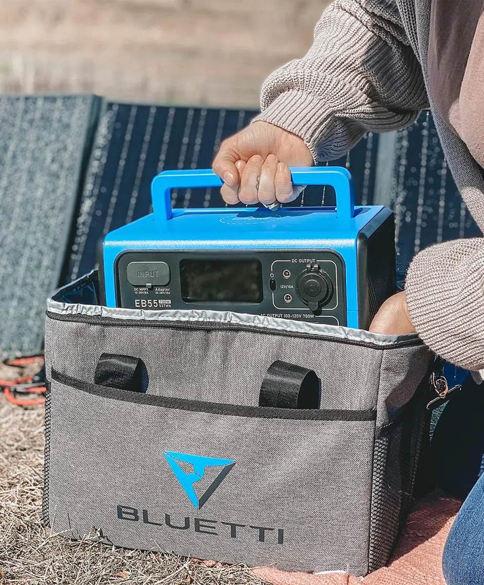 BLUETTI Bolsa de Transporte para estación de energía portátil EB3A EB70 EB55 AC50S, Color Gris