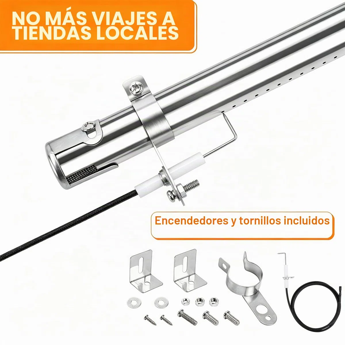 GFTIME Kit de Barbacoa Piezas de Repuesto Quemadores de Gas & Placa de Calor & Tubo Cruzado Barbacoa de Gas para Charbroil 463420507, 463420509, 463460708, 463460710 Parrilla Accesorios (4)