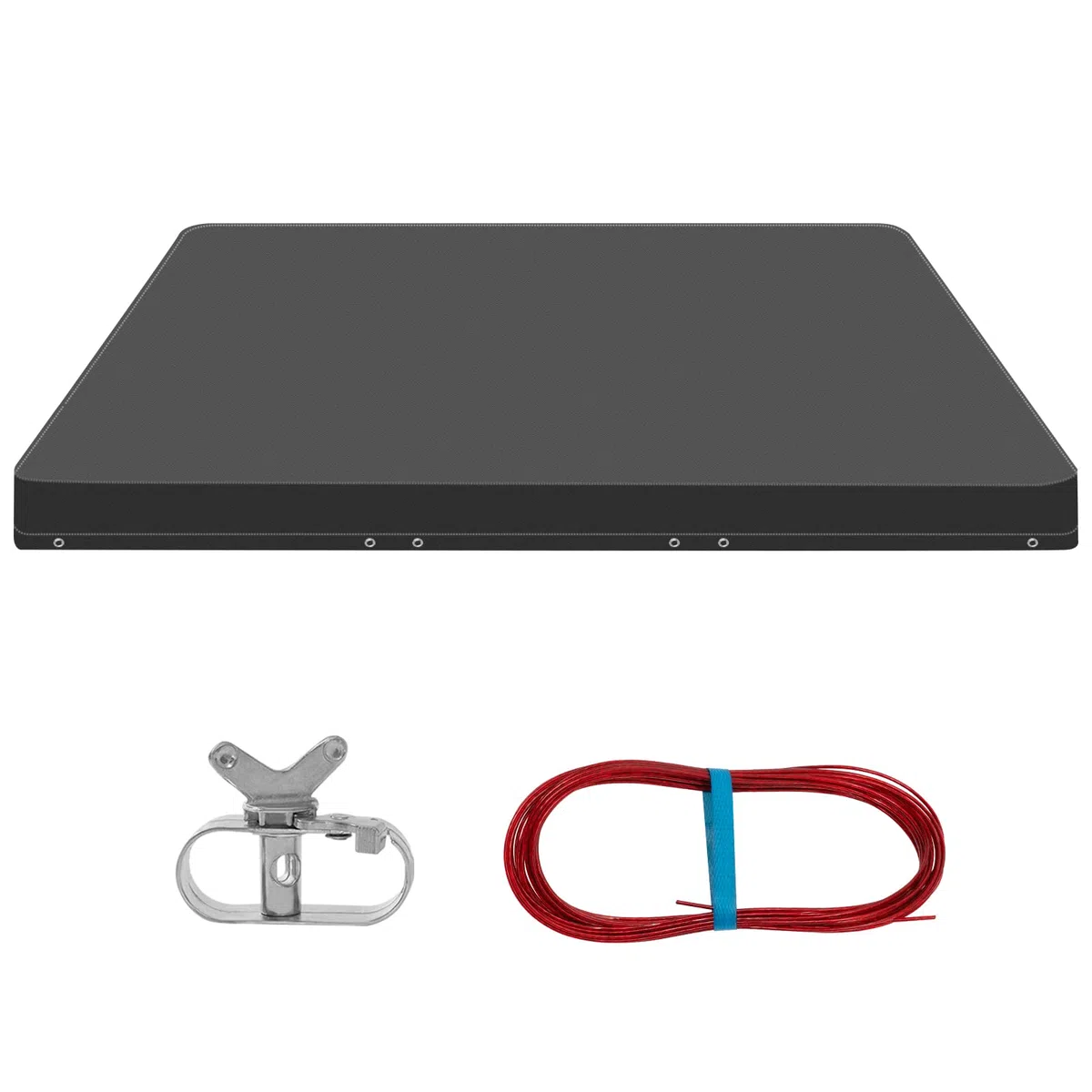 WOLTU Cubierta para Piscina Rectangular 300x200x20 cm, Lona Protectora para Piscina Invierno de PE 200g/m², Cobertor Impermeable y Opaco, con Ojas y Cuerda de Fijación, Gris Oscuro