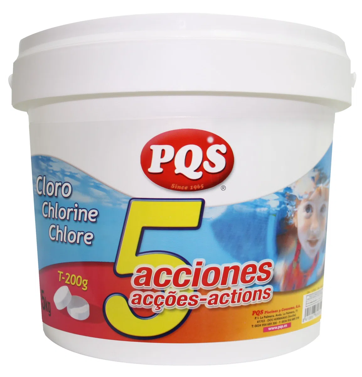 Cloro 5 acciones tabletas 200grs 5kg PQS