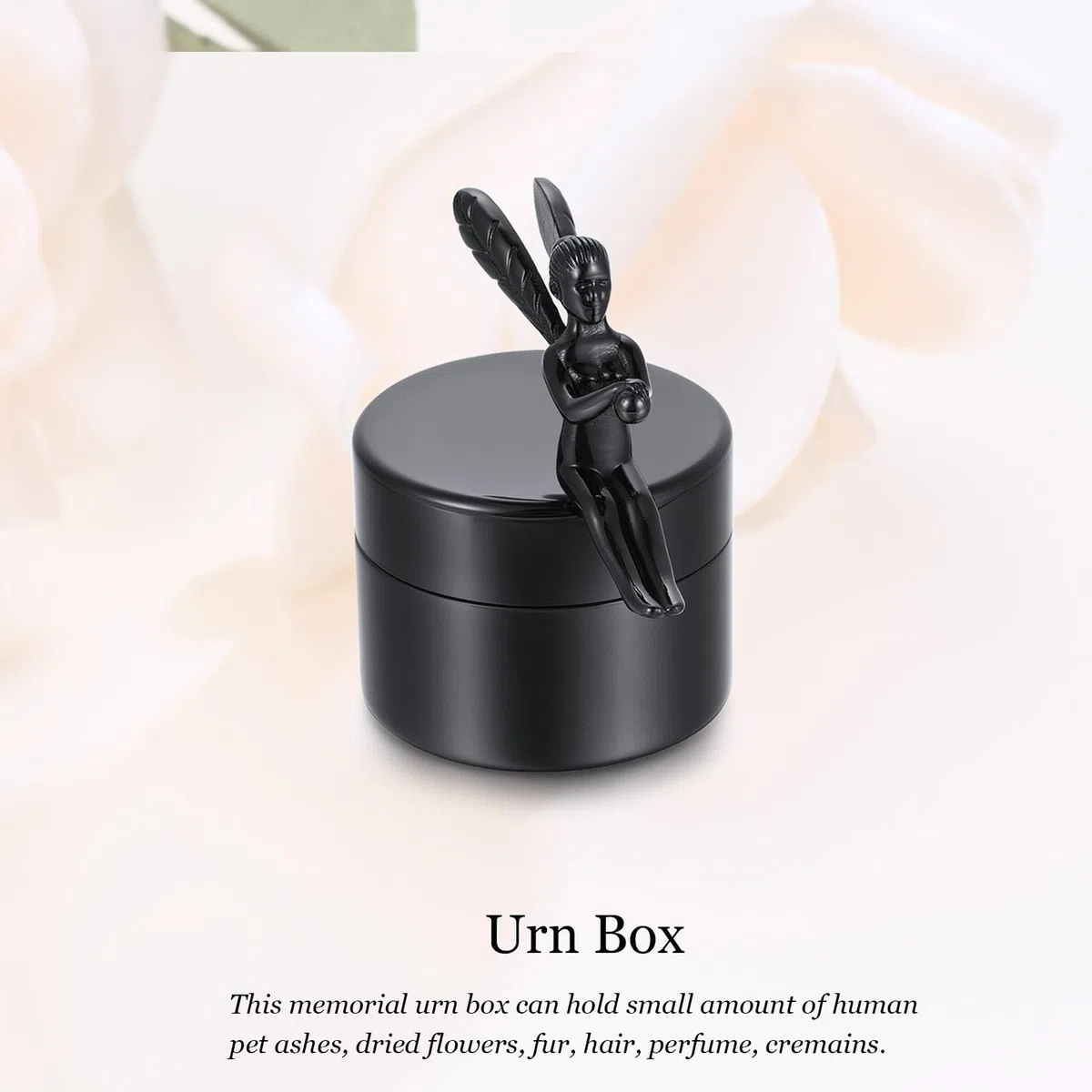 Minicremation Urna pequeña para cenizas humanas, hermosas urnas mini compartidas con exquisita caja de almacenamiento de cremación Keepsake Memorial y cenizas para seres queridos (G010-Black)