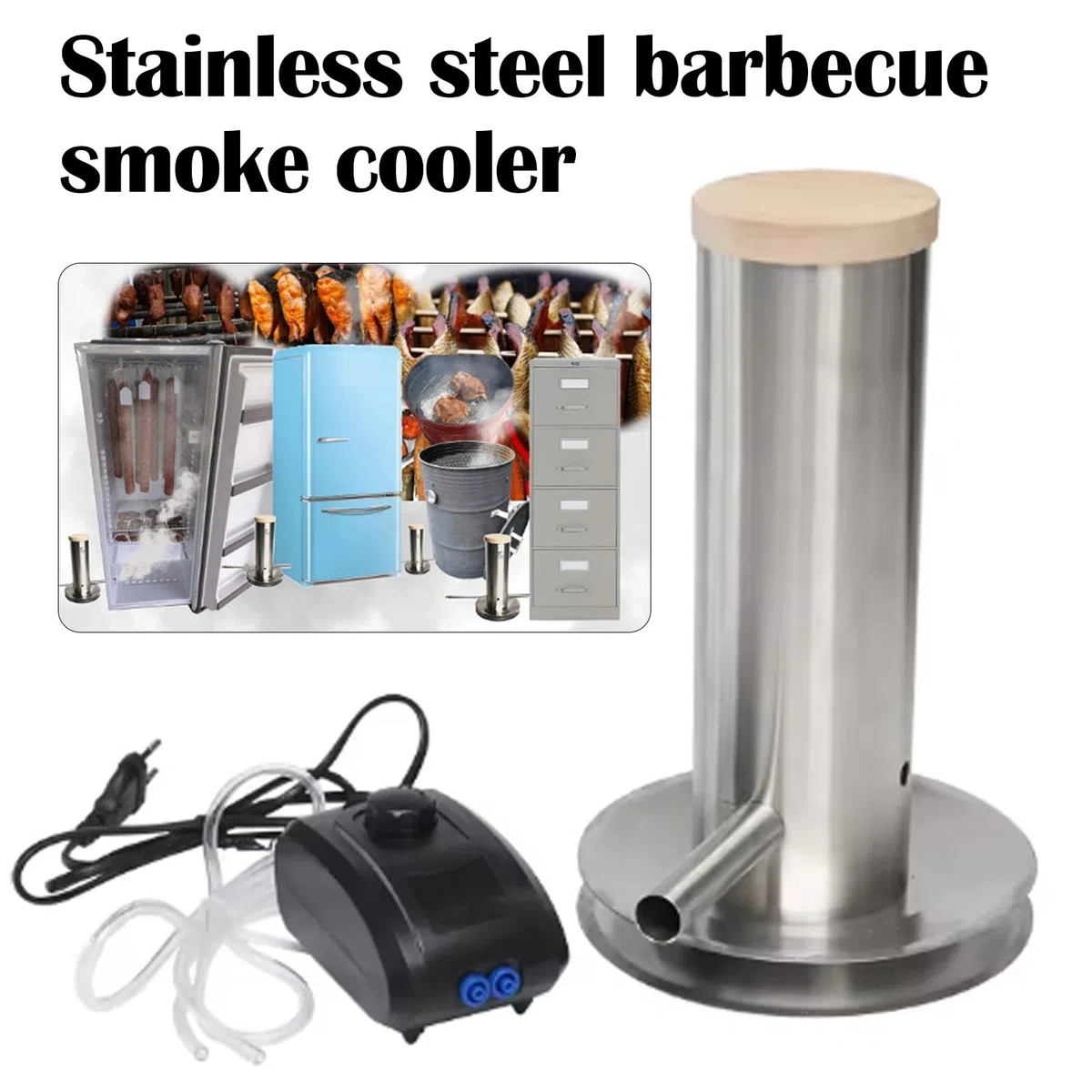Generador De Humo FríO, Acero Inoxidable Generador De Humo FríO Con Bomba Para Ahumador Para Barbacoa Ahumado En FríO De Pescado Carne Queso