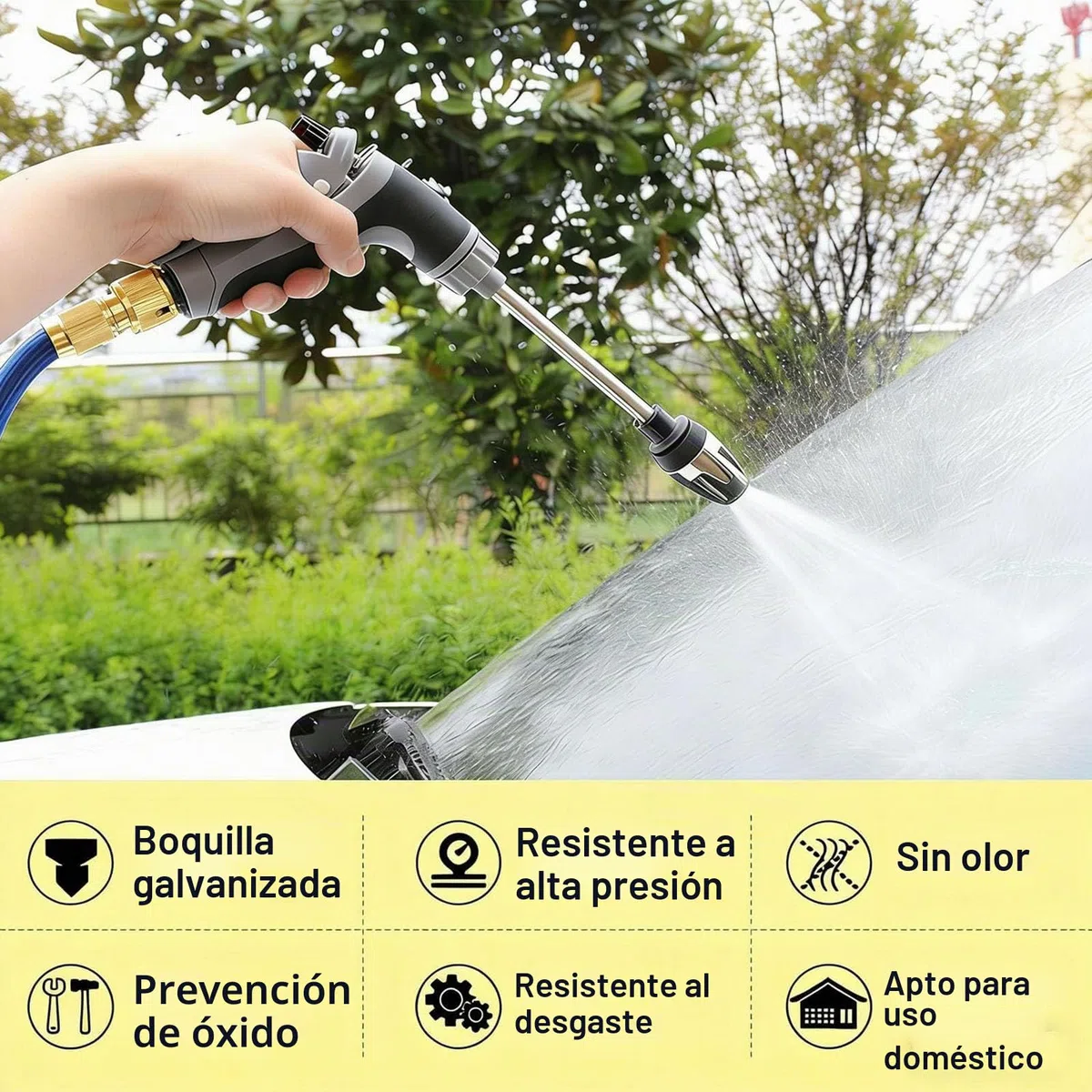 Boquilla de lavado a presión, accesorio de chorro de agua de alta presión para manguera, elimina sin esfuerzo la suciedad y las manchas