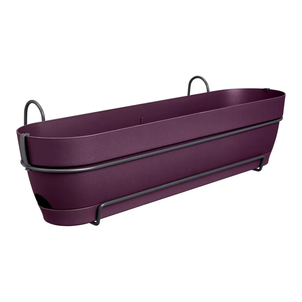 Elho Vibia Campana Trough Allin1 70 - Jardinera por Balcón - Ø 70.4 x H 17.7 cm - Morado Arce
