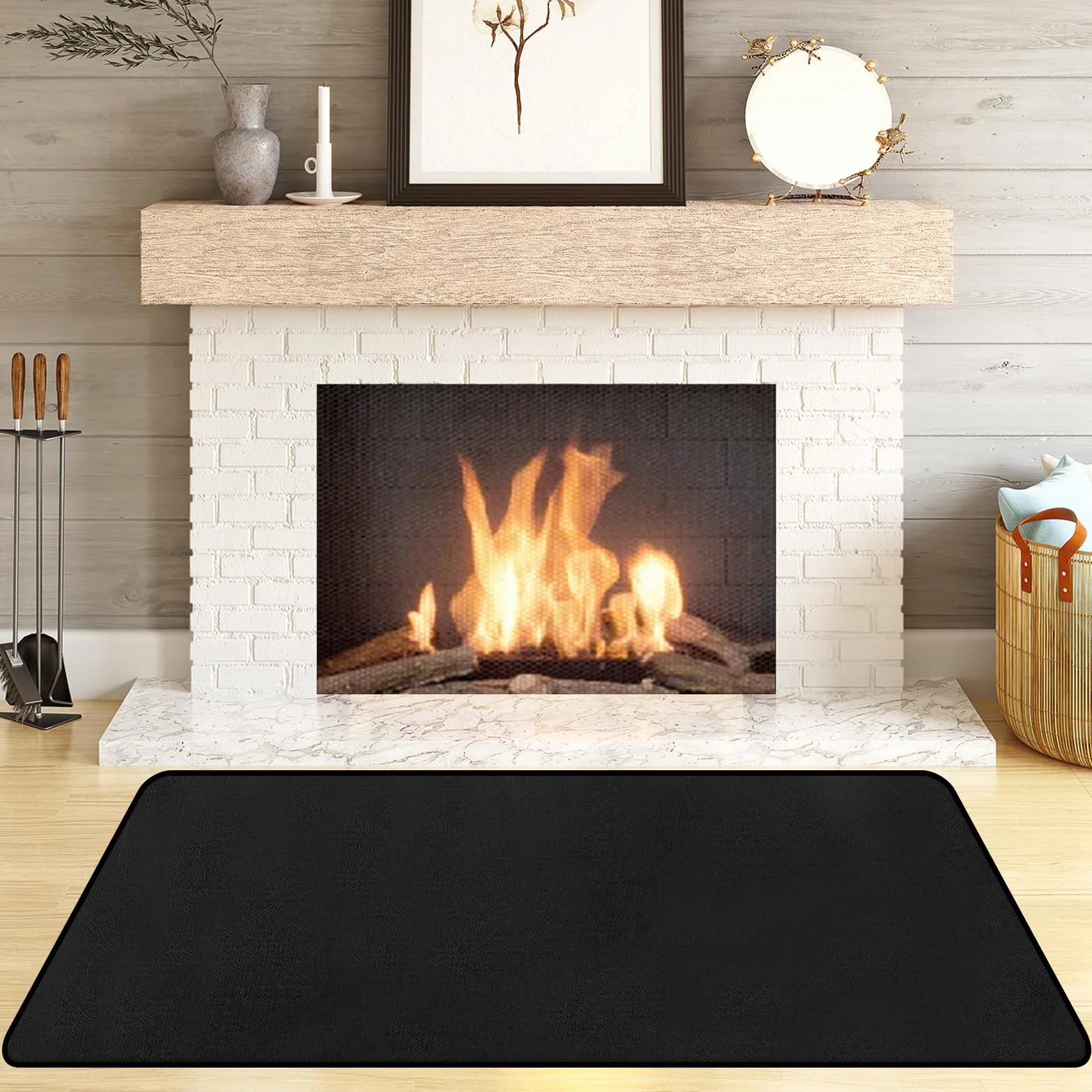 Hearth Rugs - Alfombra ignífuga para Chimenea, Resistente al Fuego, 115 x 65 cm, tapete térmico para Parrillas de Barbacoa al Aire Libre, hogueras, ahumadores, Estufas de leña