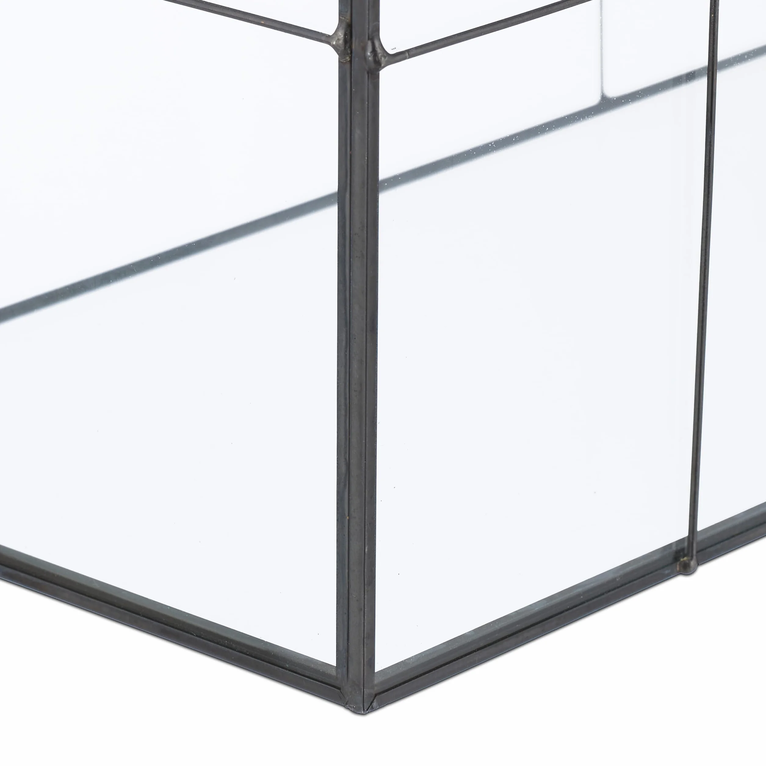 Relaxdays Terrario Plantas, Cristal y Cobre, 27x30x15 cm, Casa Decorativa Vidrio para Cactus y Musgo, Terrarium, Negro, 20% 80%