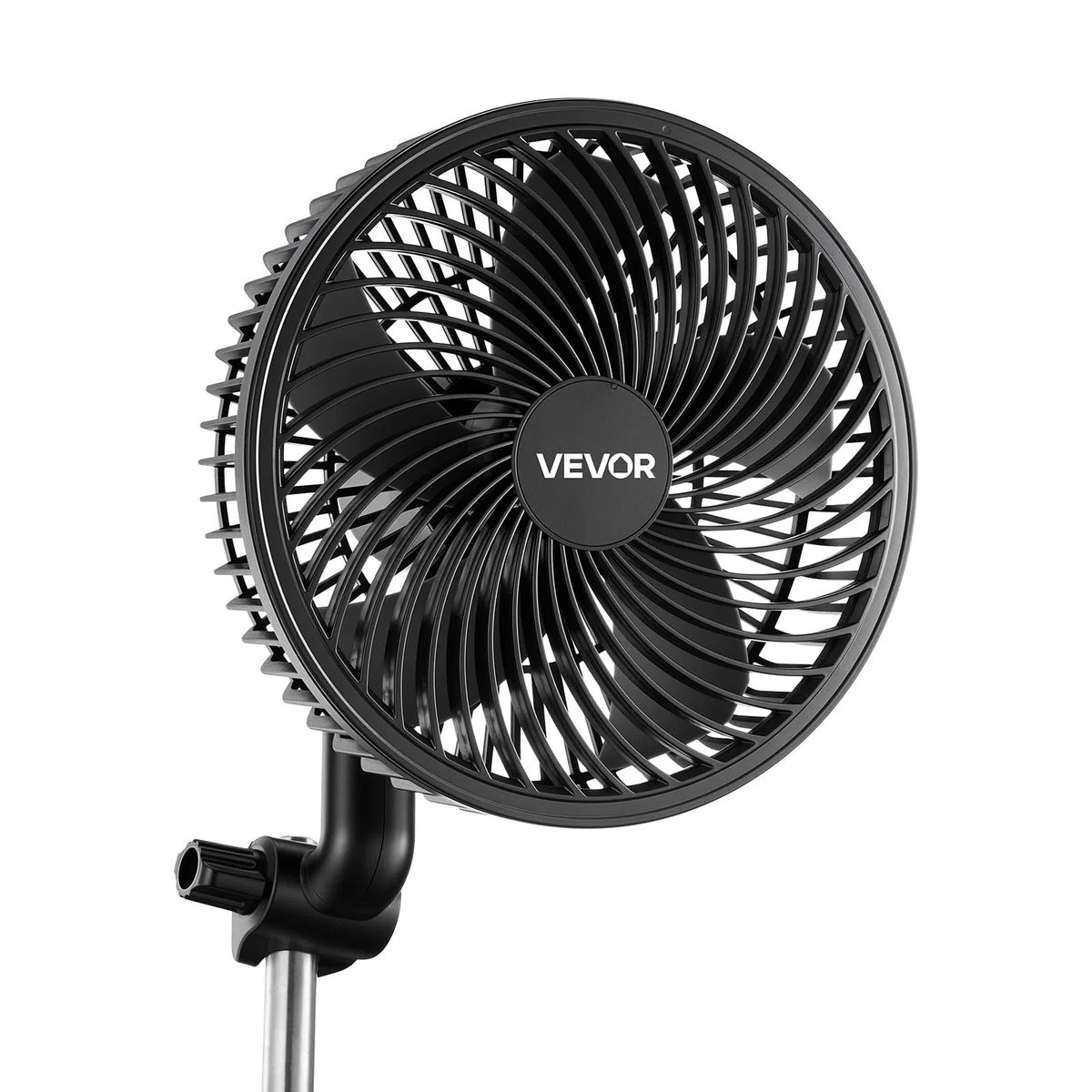 VEVOR Ventilador con Clip de Cultivo, USB-C, Doble Motor, 10 Velocidades 9 Fijas y 1 Modo Circulación, Cable 1,5 m, Ventilador con Clip Oscilante 45° 90° 125 CFM para Plantas Invernadero Interior