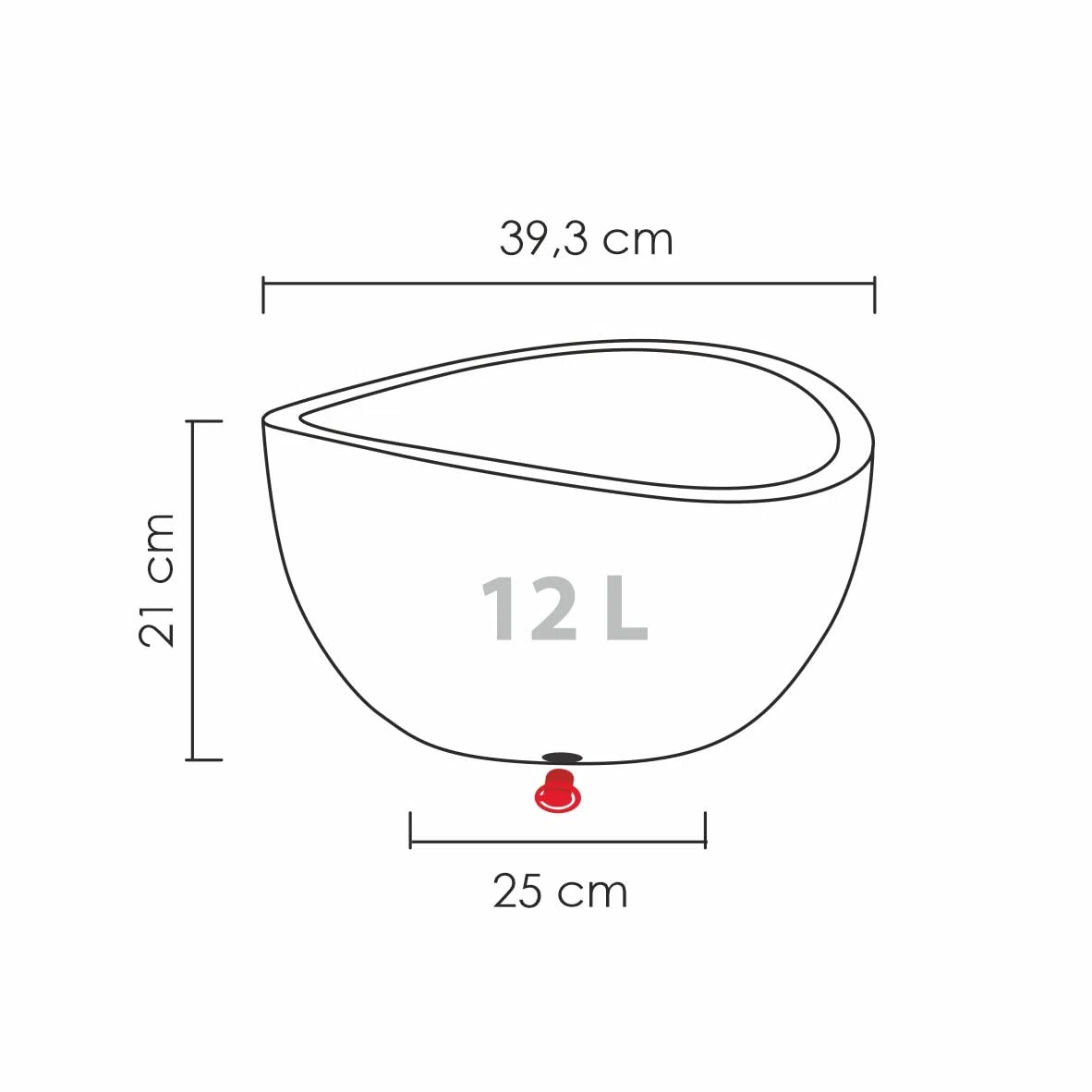 Scheurich Wave Bowl 39x39x21cm Schwarz Granit