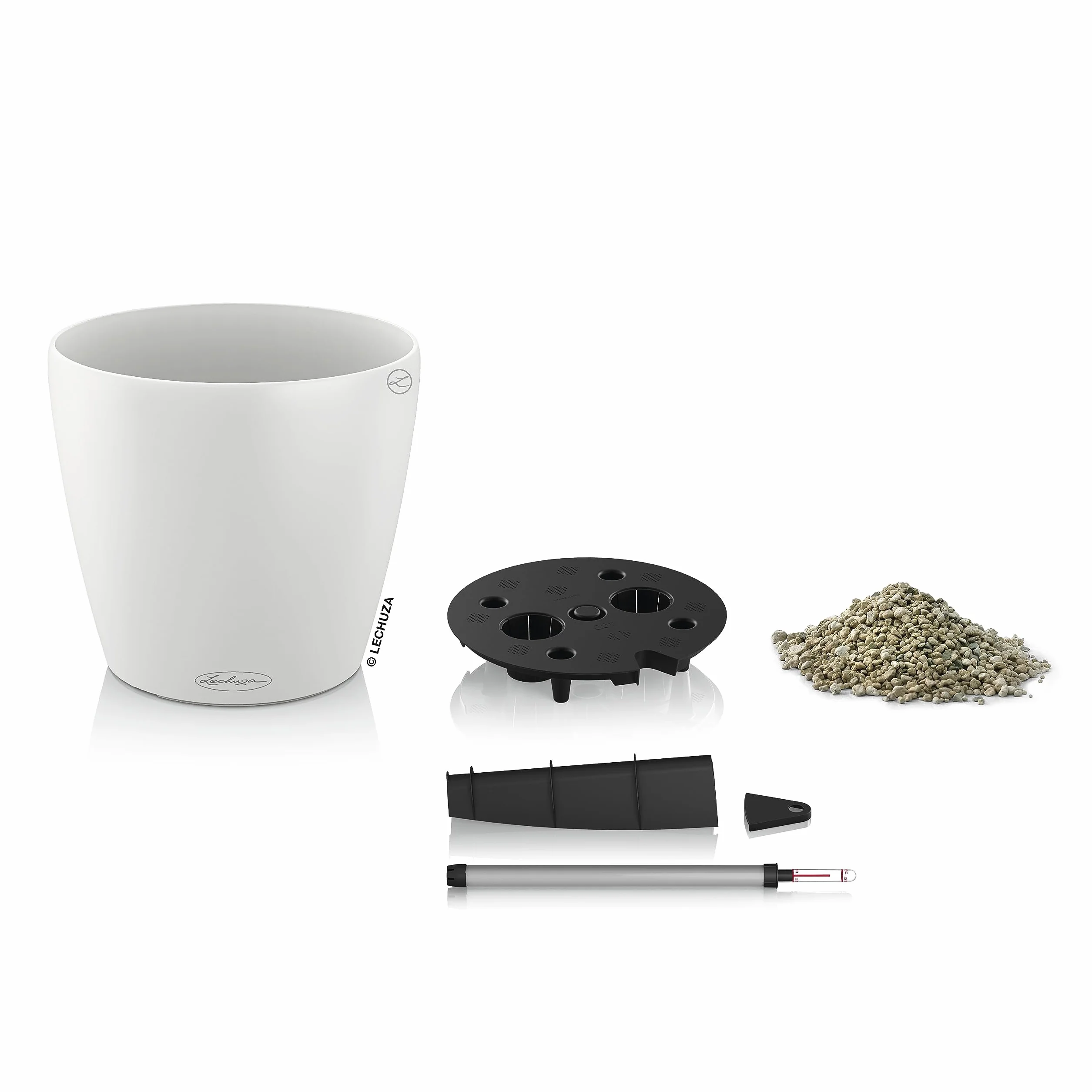 LECHUZA Maceta con Sistema de riego automático, 28 cm, Blanco, Classico