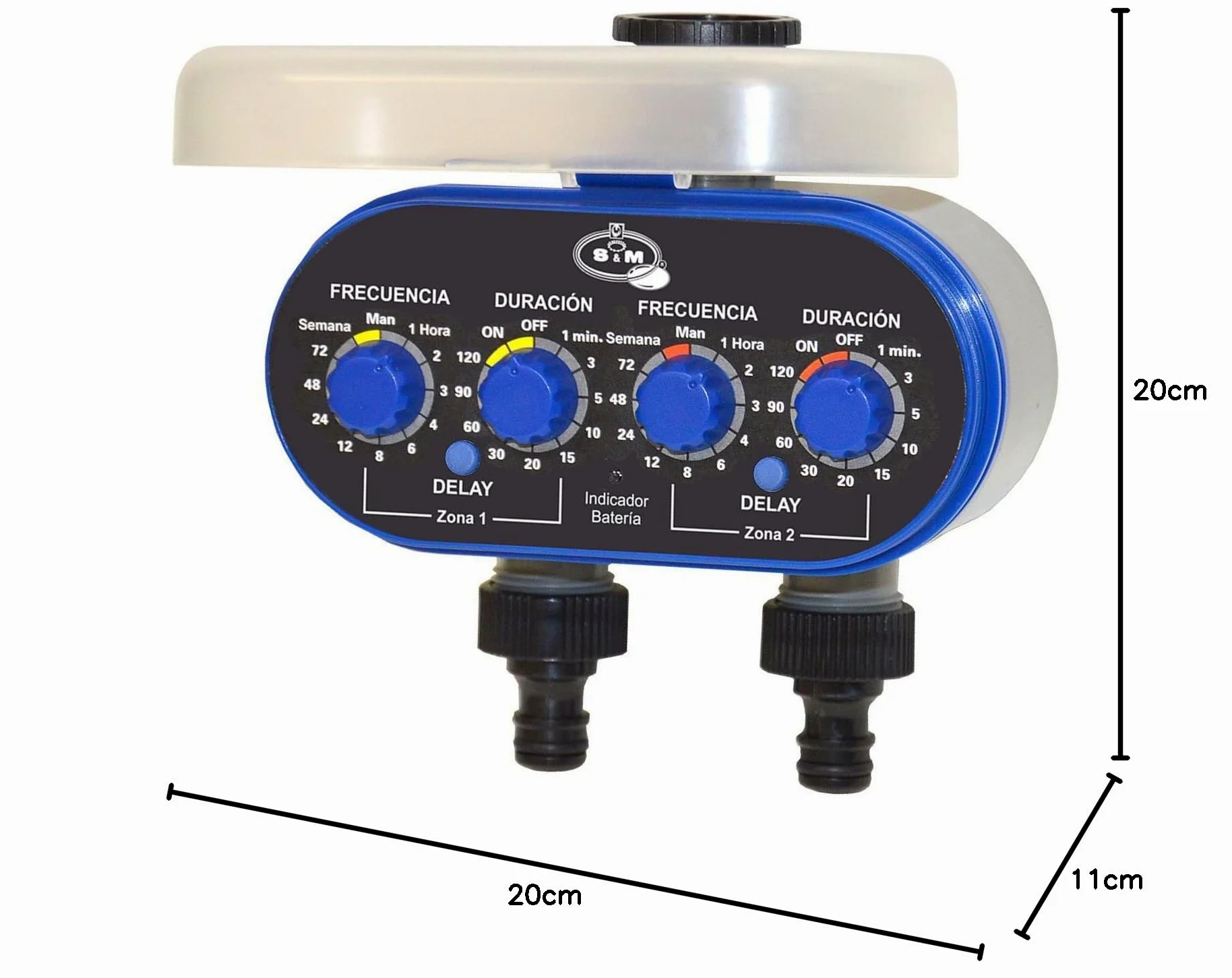 S&M 590016 - Programador de Grifo de 2 Salidas para riego automático H-M 3/4"