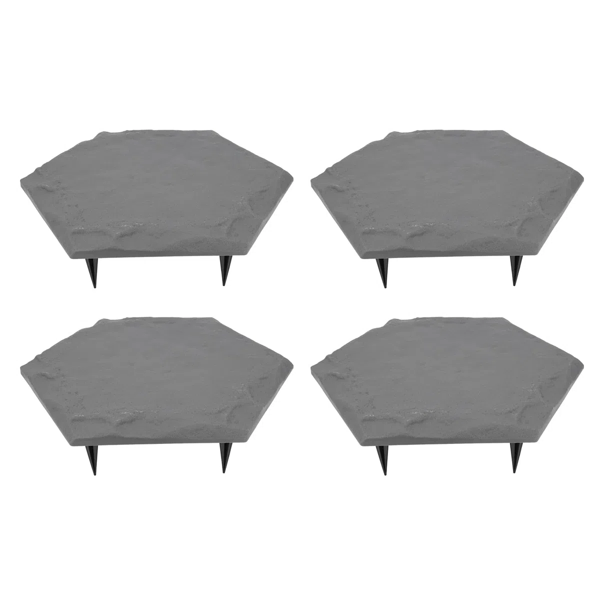 4pcs Piedras con 24 estacas de Tierra en el Suelo Resistente a la Intemperie el Camino Decorativo de jardín al Aire Libre Polipropileno (-3111240178912)