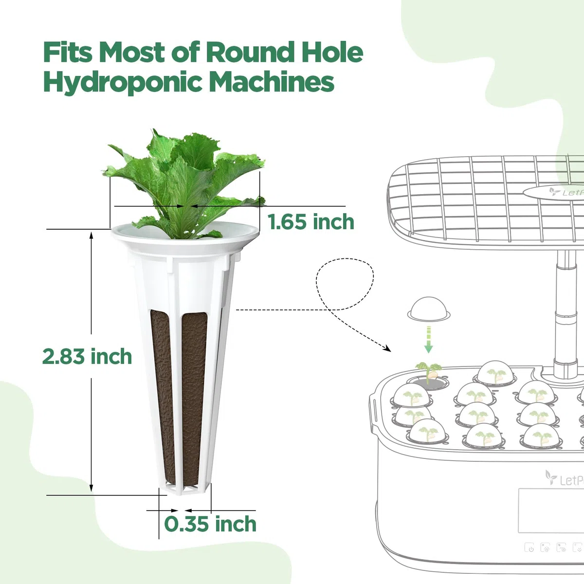 LETPOT Kits de semillas de repuesto, esponjas de cultivo de repuesto, esponjas de propagación para sistemas hidropónicos de jardín interior/exterior, paquete de 200 esponjas grises
