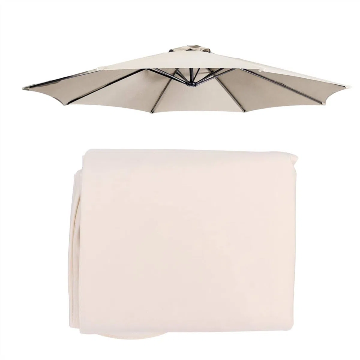 Toldo De Repuesto para Sombrilla 3 M, 8 Varillas, Resistente Al Agua, Exteriores, Cubierta para Jardín, Patio, Patio Trasero, Piscina, White