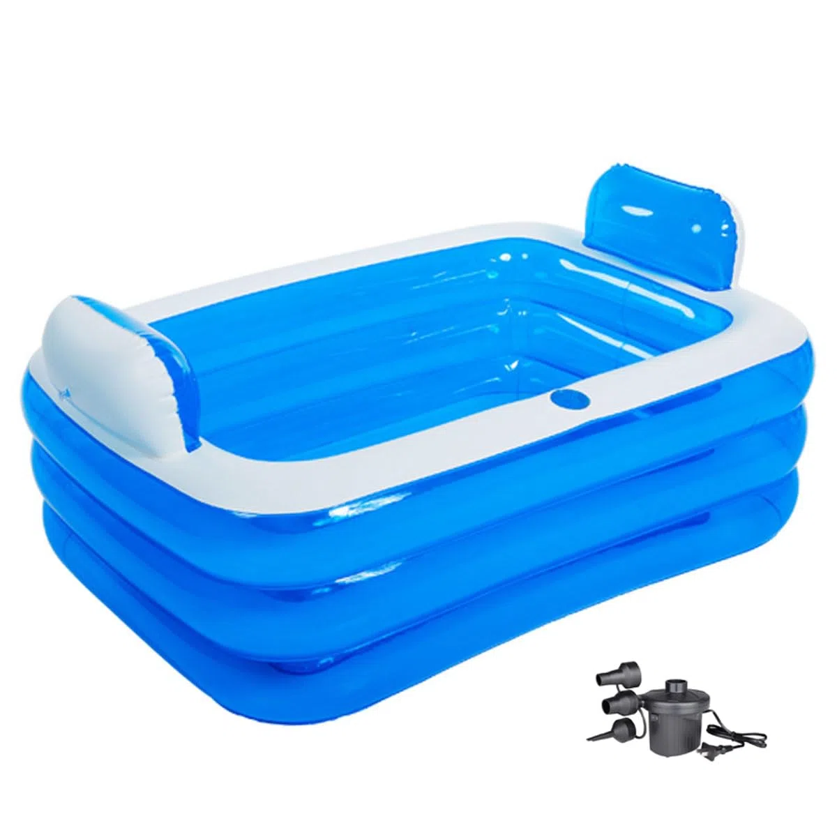 Bañera hinchable para adultos, bañera plegable SPA para ducha, balcón y jardín, incluye bomba eléctrica, inflable rápida y fácilmente