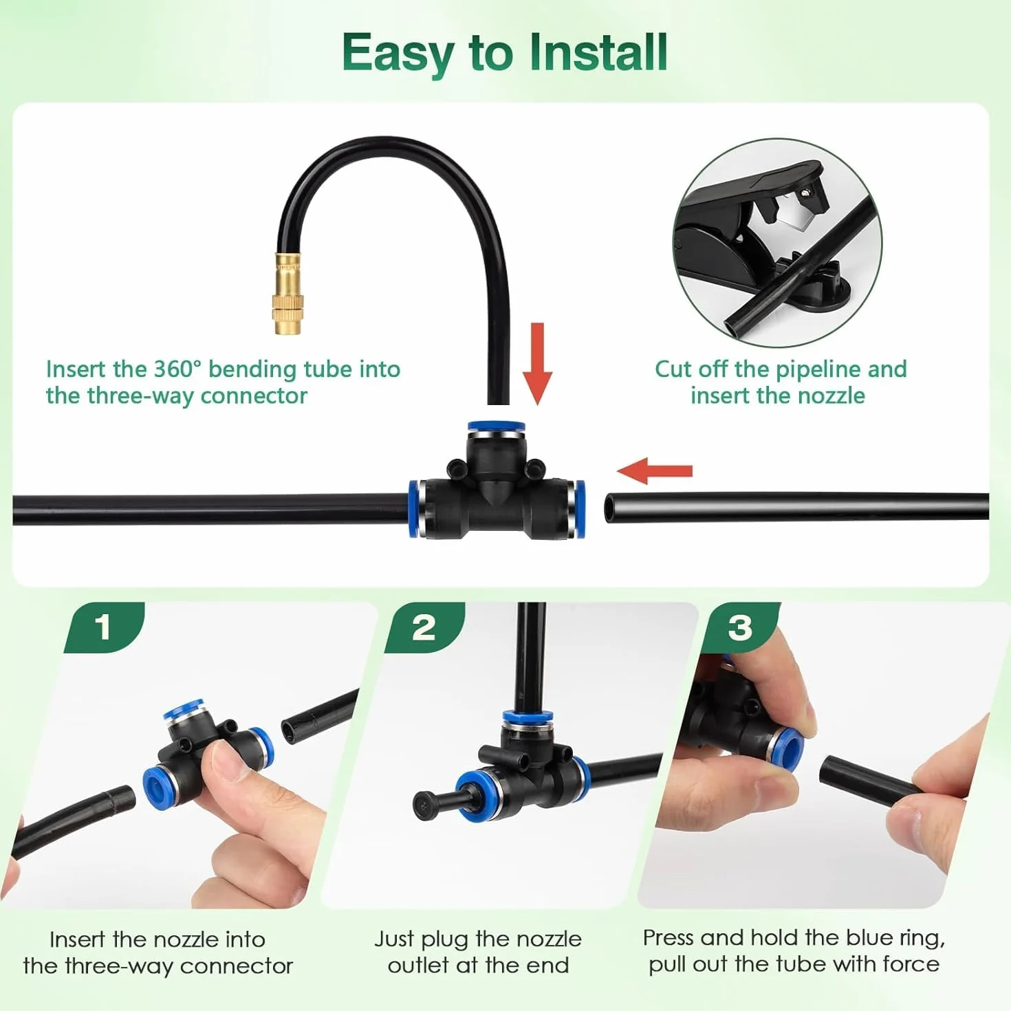 Sistema de Riego Jardín, 30M Kit Nebulizador por Goteo Automatico, Sistema Riego Automático con Ajustable Boquilla Aspersor Pulverizador, Sistema de Riego por Goteo para Jardin Invernadero