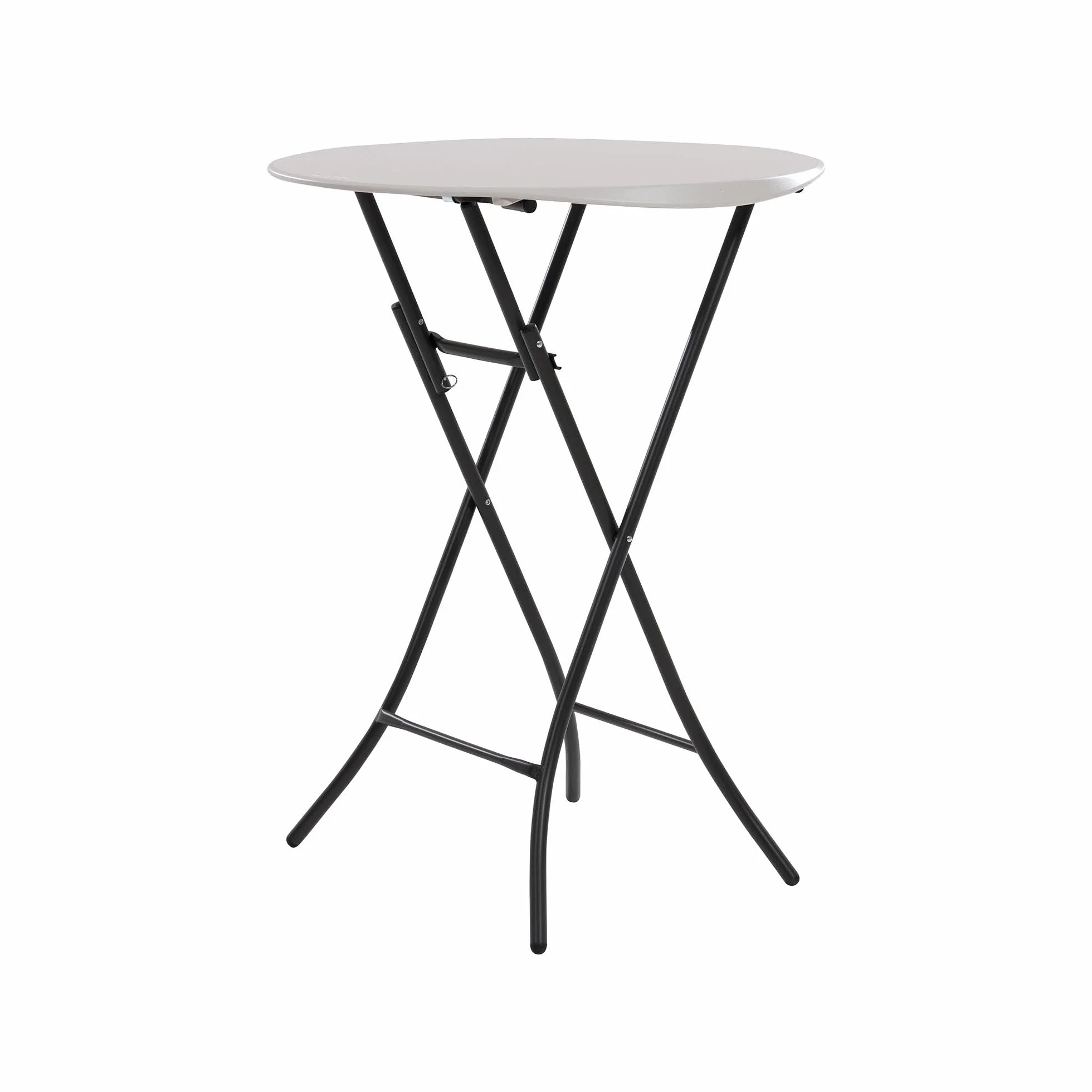 Lifetime 92120 - Mesa Plegable Redonda Alta | Mesa Redonda jardín, terraza, Patio, balcón | Medidas Ø84cm, Altura 110cm | Mesa Redonda Exterior Eventos, Mesa Catering Plegable | Muebles Lifetime