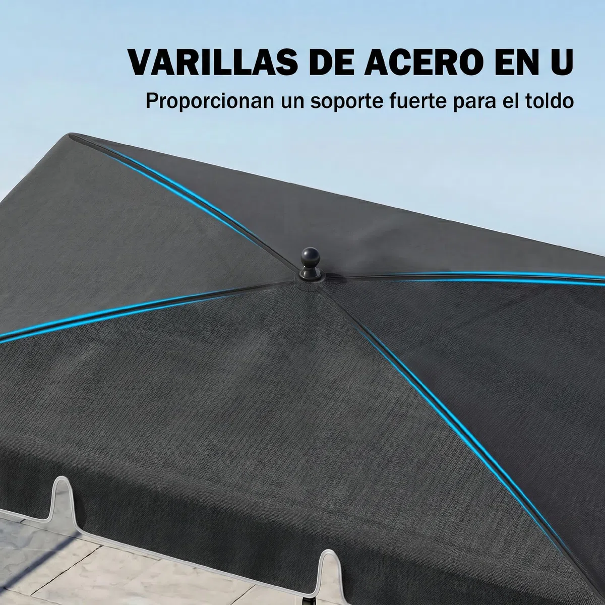 Outsunny Sombrilla de Jardín de Aluminio 2x1,3x2,5 m Parasol de Jardín Rectangular con Función de Inclinación para Terraza Patio Exterior