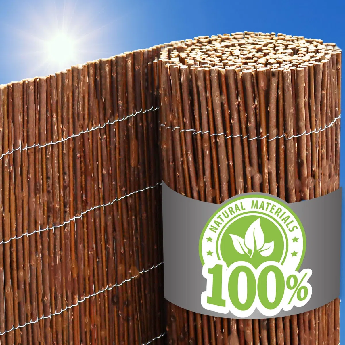 urfence Tu Oasis: 100x600 Valla de Mimbre Natural - Malla Ocultacion Balcon Privacidad - Protección Sol y Viento - Vallas Cañizo Terraza Vaya de Jardin Sombreo Panel Decorativo Madera Caña Ocultacion