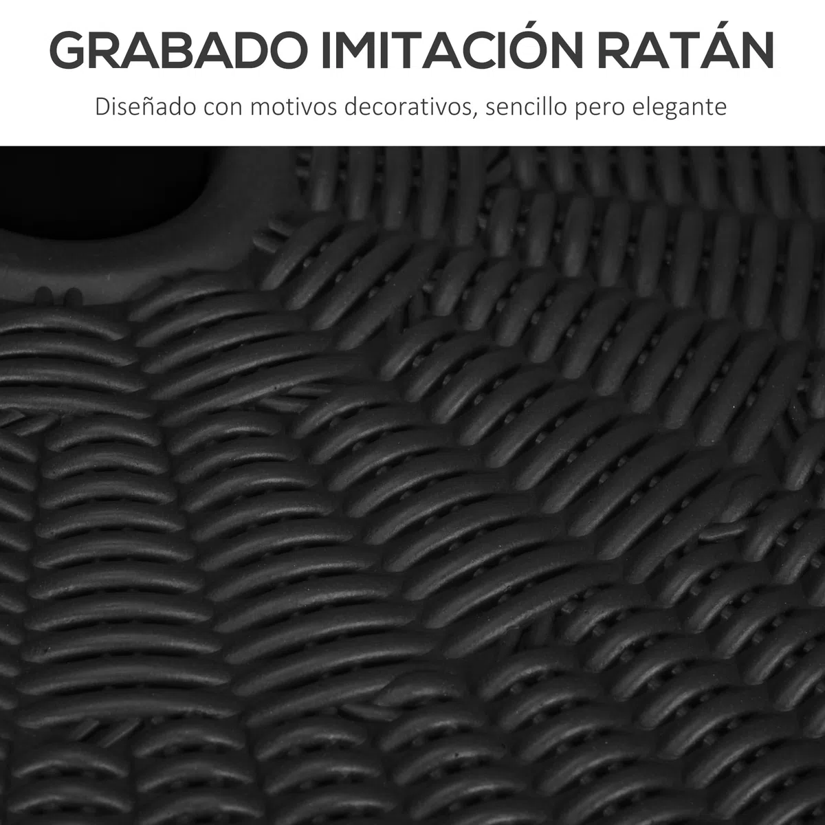 Outsunny Base de Sombrilla Redondo Soporte para Parasol Rellenable de Agua 22 kg y Arena 29 kg para Poste de Parasol de Ø38/48 mm Superficie de Imitación de Ratán Ø51x36 cm Negro