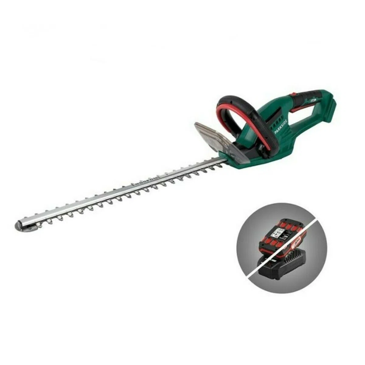 PARKSIDE Cortasetos a batería PHSA 20-Li con cuchillo corte láser, suspensión integrada (sin batería/cargador) compatible con X20V