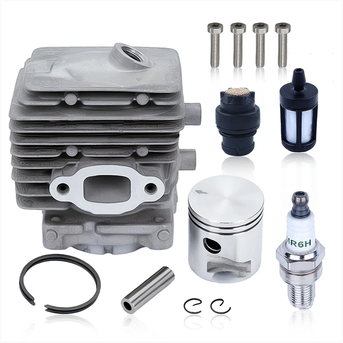 Adefol - Kit cilíndrico para Stihl BG56 BG56C SH56 SH56C BG86 BG86C BR200 SH86 SH86C SR200 - Soplador de hojas, cilindro delantero filtro de combustible, bujía, repuesto 4241 020 120