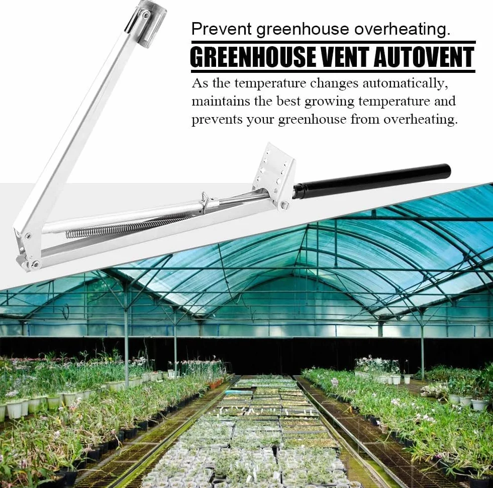 Abridor de ventanas automático para invernadero, aleación de aluminio, invernaderos, elevalunas de invernadero, apertura automática, abridor de ventilación activado por calor, kit para invernaderos y