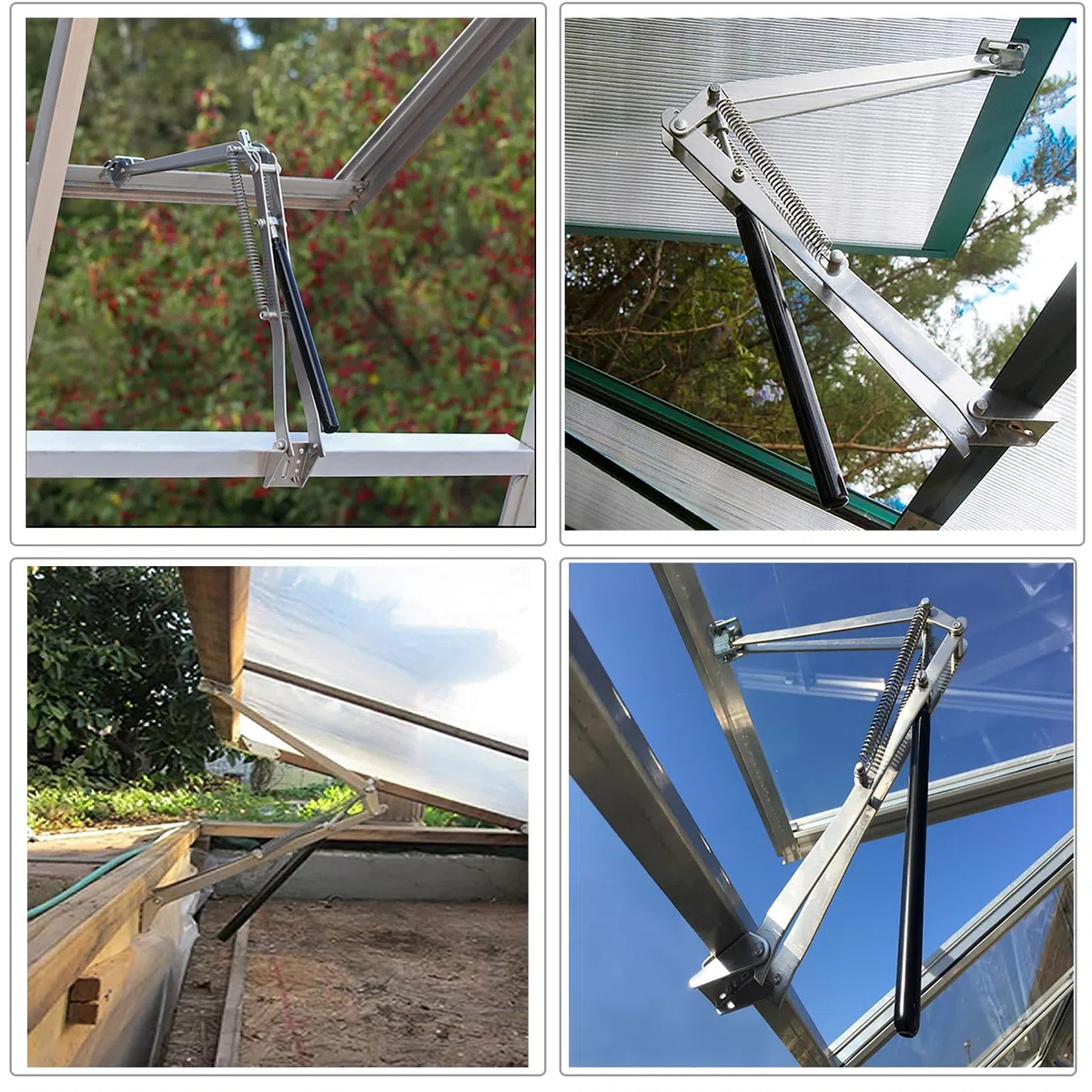Abridor de ventanas automático para invernadero, elevalunas de invernadero de doble muelle, abridor de ventanas para invernadero, capacidad de elevación de 15 kg, apertura y cierre automático