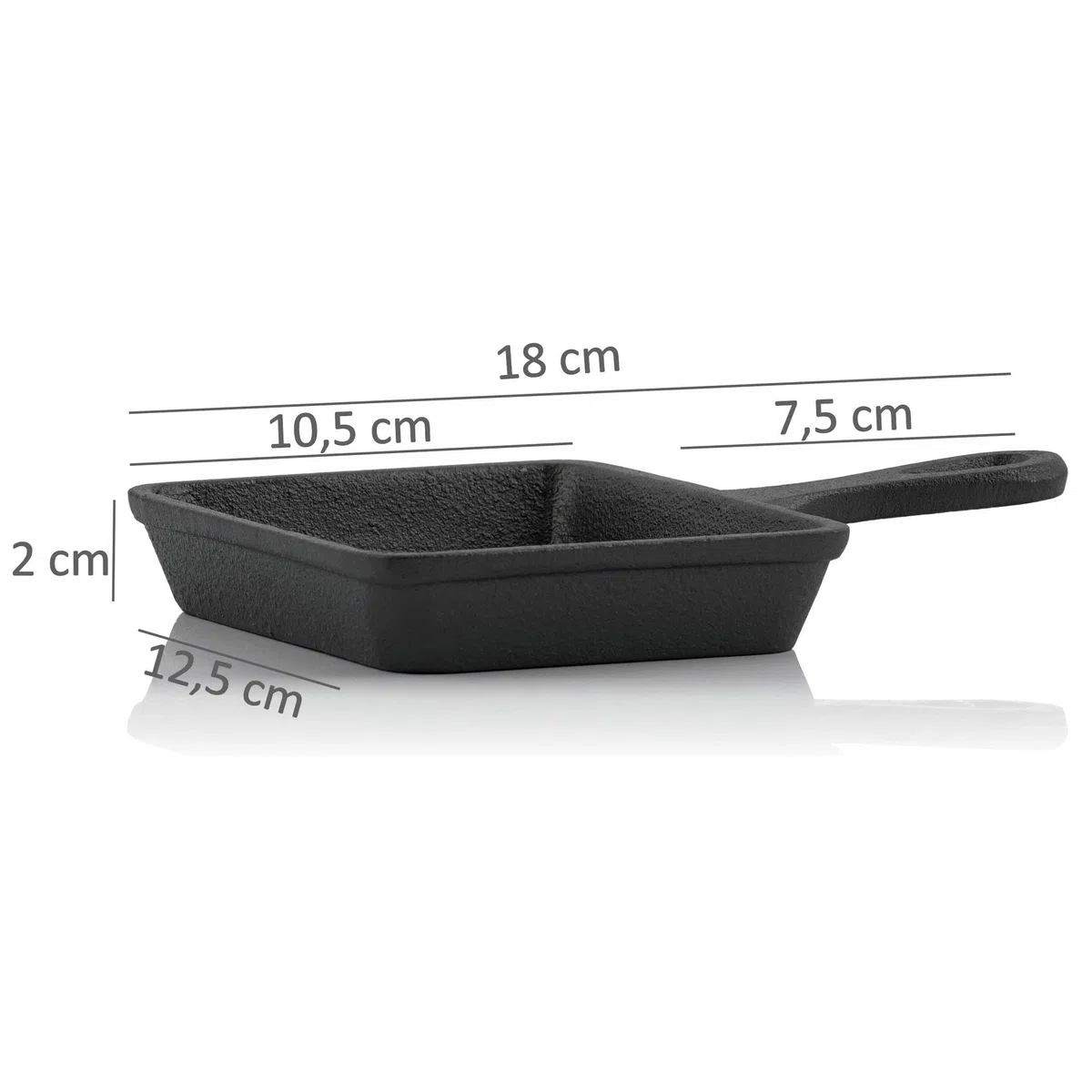 BBQ-TORO Sartenes de Hierro Fundido para Raclette | 6 Piezas | 12,5 x 18 cm | Curadas - pre-Seasoned | Sartenes para Servir, Sartén para Barbacoa