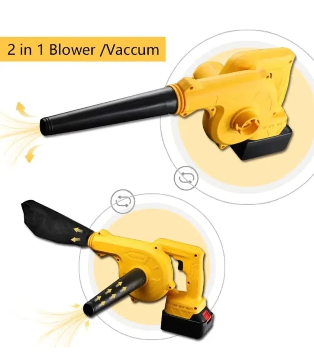 Soplador de aire para hojas, potente con 2 baterías de 3 amperios potencia 1500 w