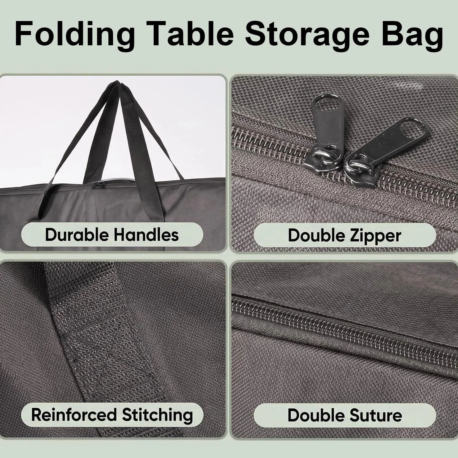 Bolsa de almacenamiento plegable para mesa de camping de 4 pies (solo bolsa), bolsa de transporte impermeable, bolsa de almacenamiento portátil con correas de hombro para mesa de picnic