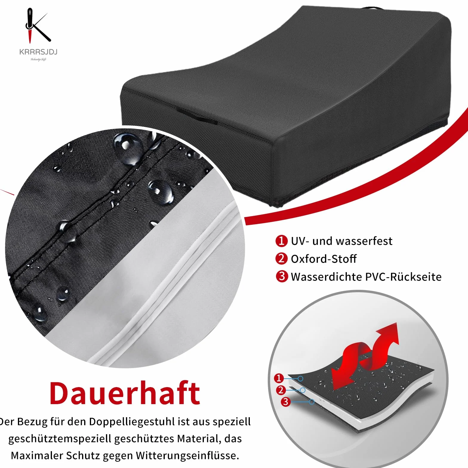 Funda para Tumbonas para 2 Personas Impermeable,Cubierta Protectora Doble Tumbona Anti Viento,Tumbona Jardin Cubierta Protectora Contra con Cordón y Asas,Tela Oxford 420D (210*160*40/90cm,Negro)