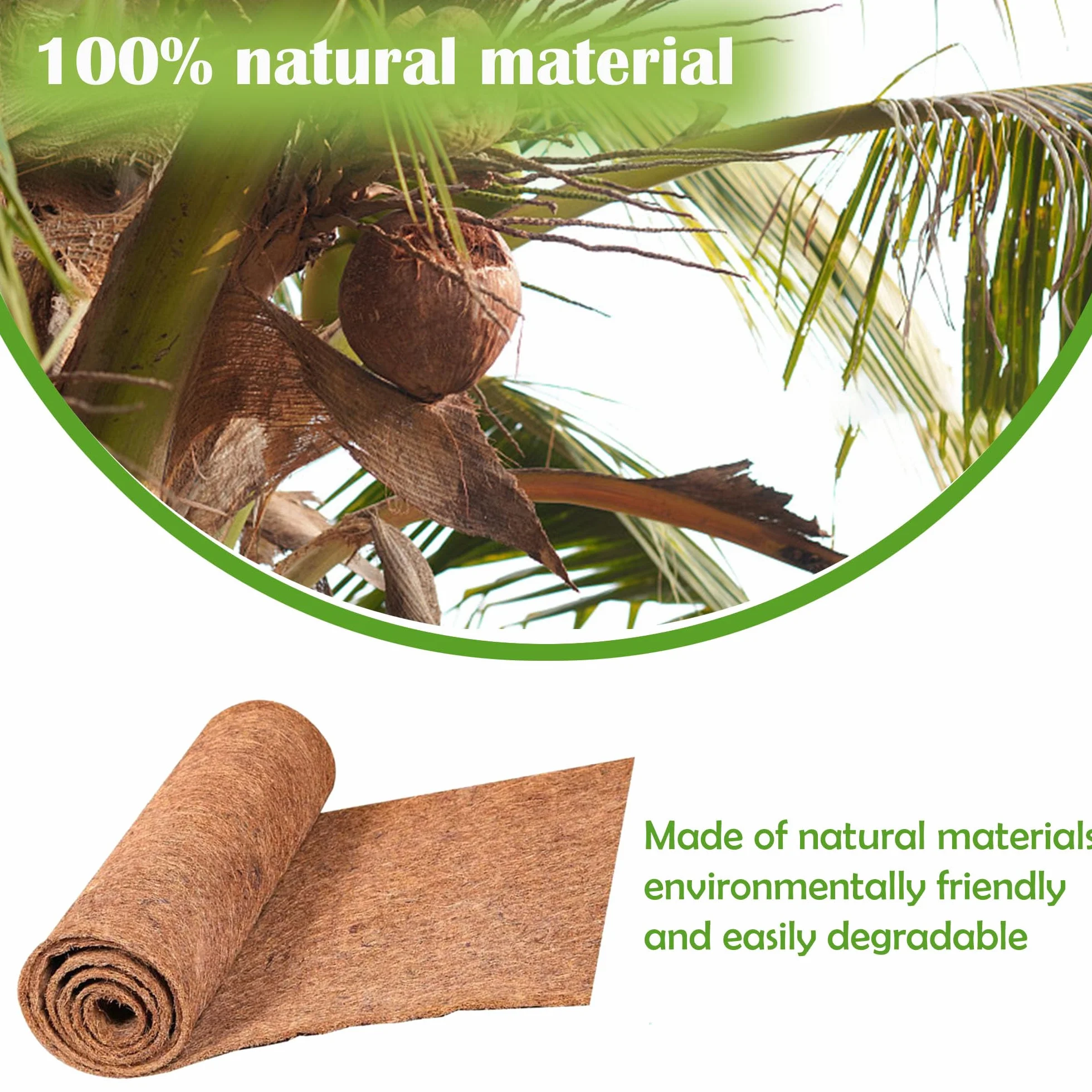 Rollo De Forro De Coco Para Macetas, Forro Para Cestas Colgantes, Forro De Coco Para Macetas, Esteras Petri De Fibra De Coco, Caja Para Cestas Colgantes, 50cm x 200cm/1.64ft x 6.56ft